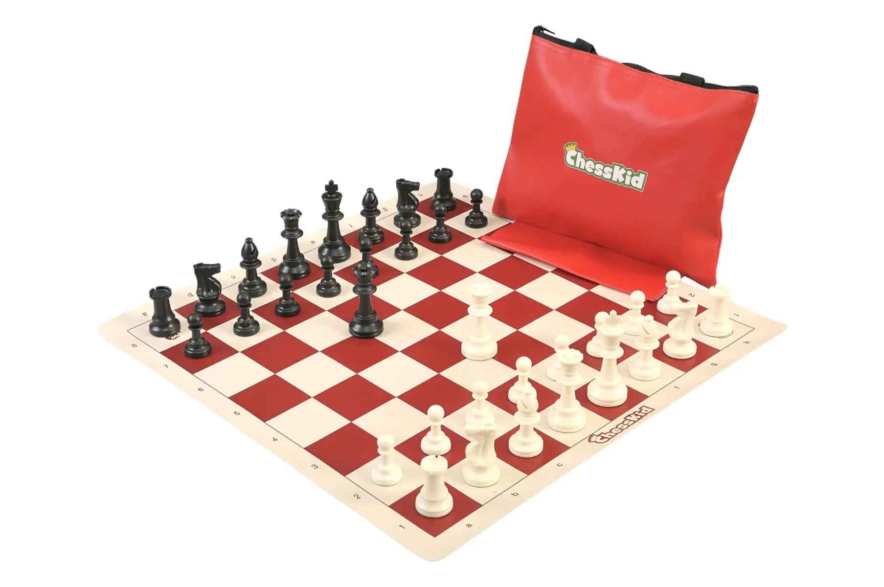 ChessKid Standard Chess Set Combination - Triple Weighted Regulation Pieces | Vinyl Chess Board | Standard Bag - Image 3
