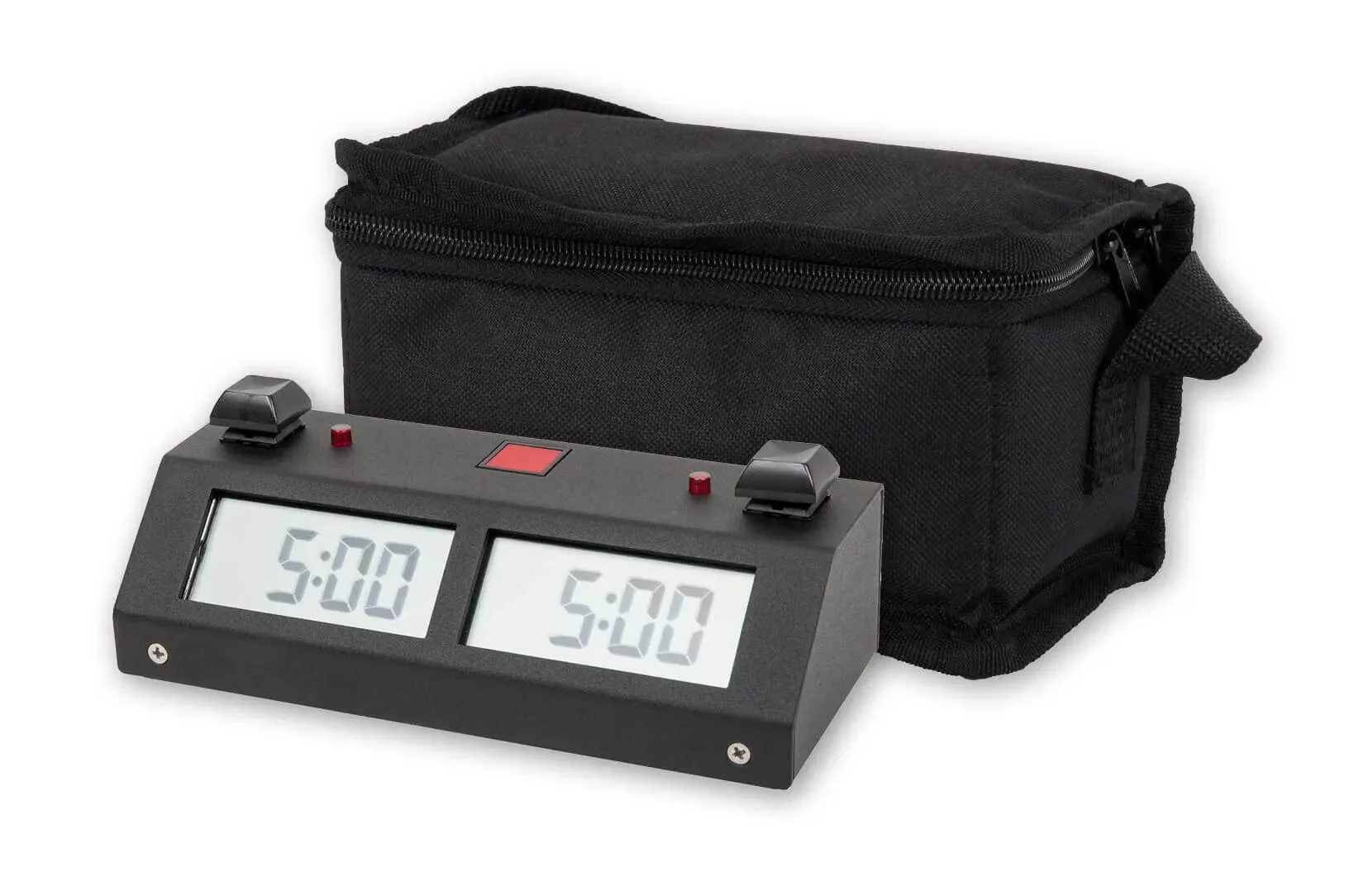 Chronos GX Digital Game Clock - BUTTON - Black with Carrying Bag