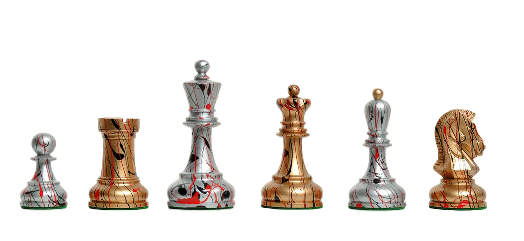 Gold and Silver Hand Painted - Image 2