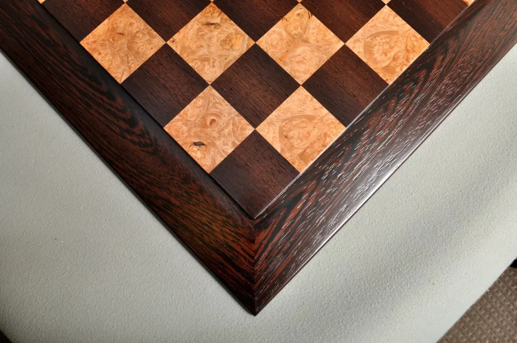 Custom Contemporary Chess Board - African Palisander / Maple Burl - 2.5" Squares - Image 3