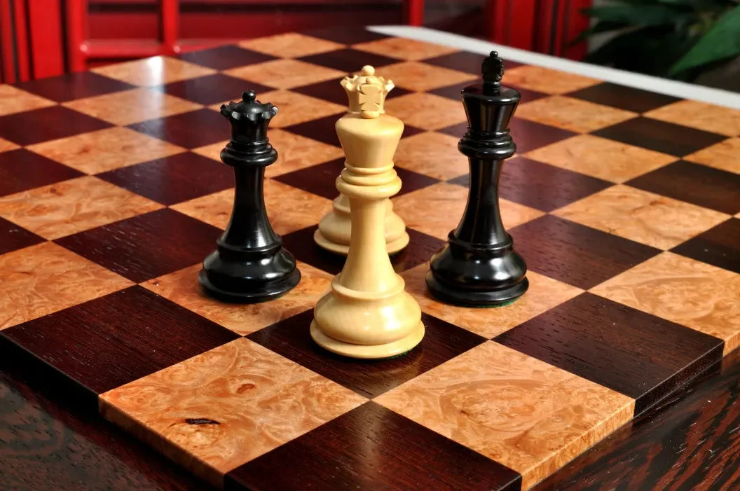 Custom Contemporary Chess Board - African Palisander / Maple Burl - 2.5" Squares - Image 4