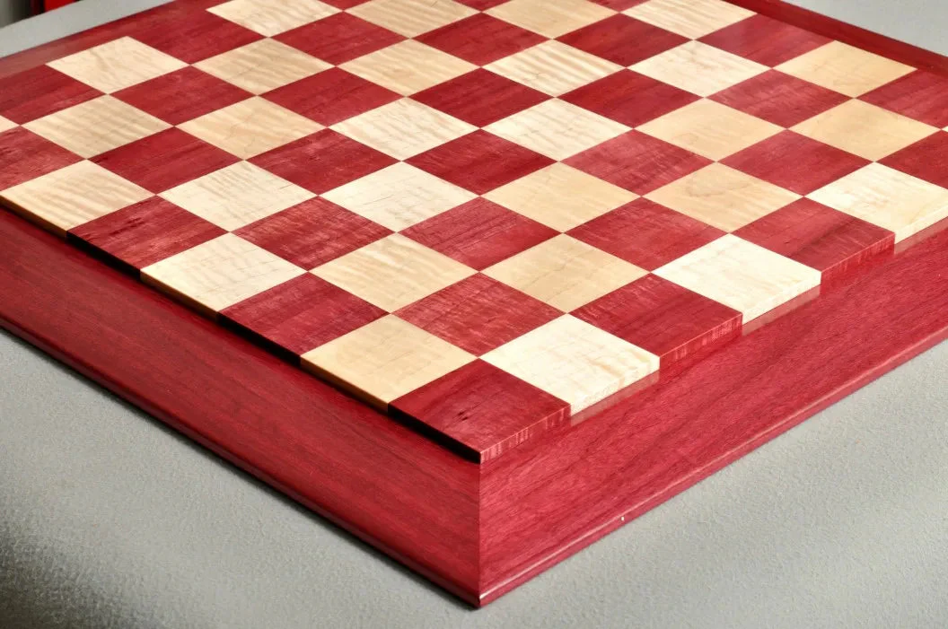 Custom Contemporary Chess Board - Purpleheart / Curly Maple - 2.5" Squares - Image 2