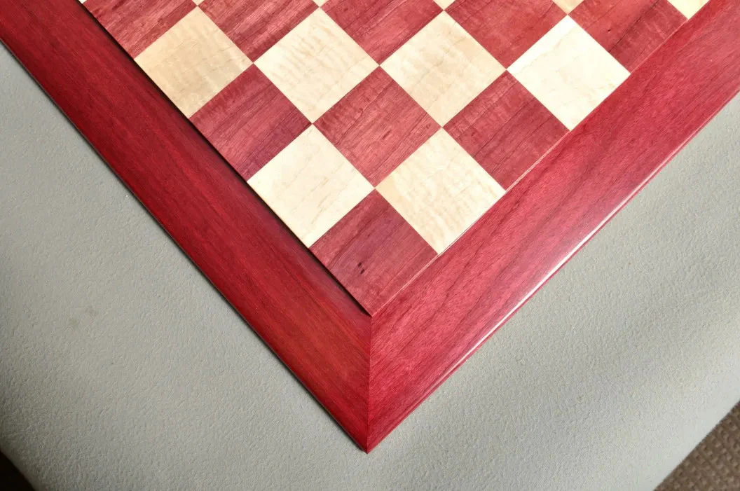 PRE-ORDER - Custom Contemporary Chess Board - Purpleheart / Curly Maple - 2.5" Squares - Image 2