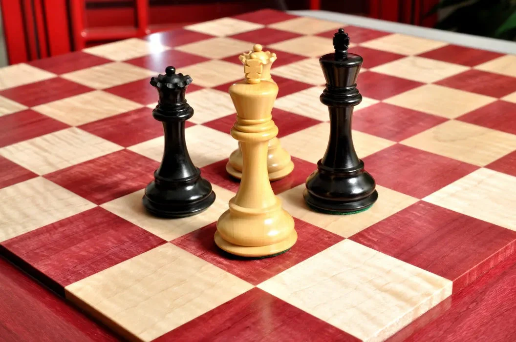 Custom Contemporary Chess Board - Purpleheart / Curly Maple - 2.5" Squares - Image 5