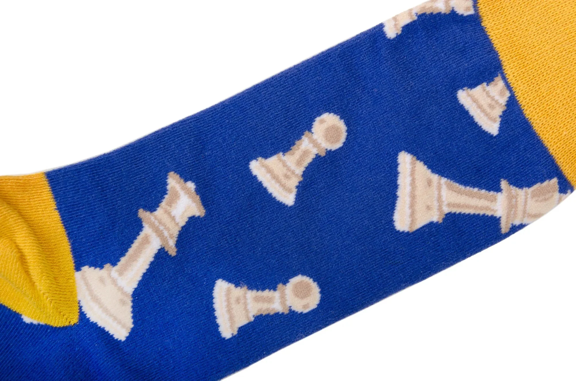 Dark Blue with Yellow Chess Socks - Image 2