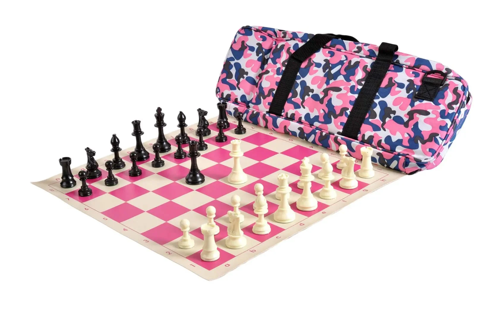Deluxe Chess Set Combination - Solid Plastic Regulation Pieces | Vinyl Chess Board | Deluxe Bag - Image 25