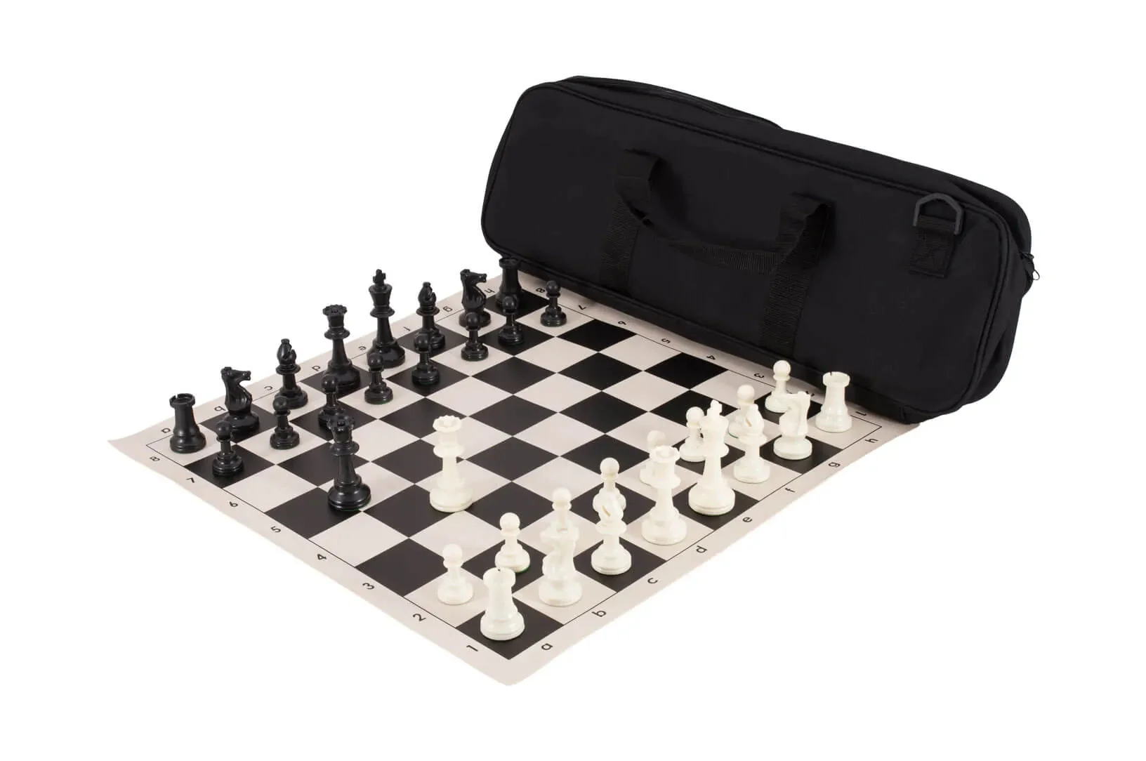 Deluxe Chess Set Combination - Solid Plastic Regulation Pieces | Vinyl Chess Board | Deluxe Bag - Image 4