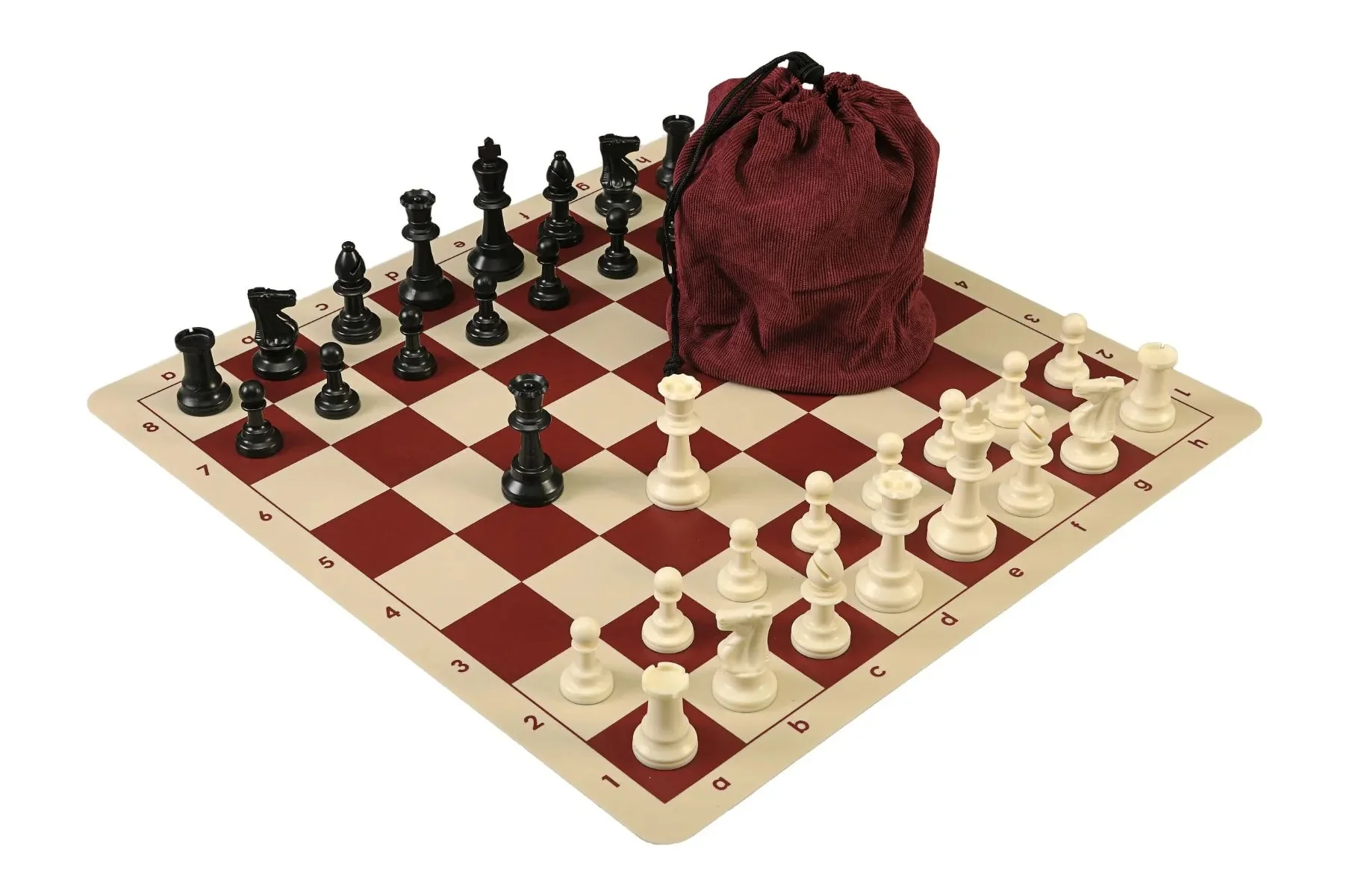 Drawstring Chess Set Combination with Silicone Chess Board and Single Weighed Pieces - Image 3