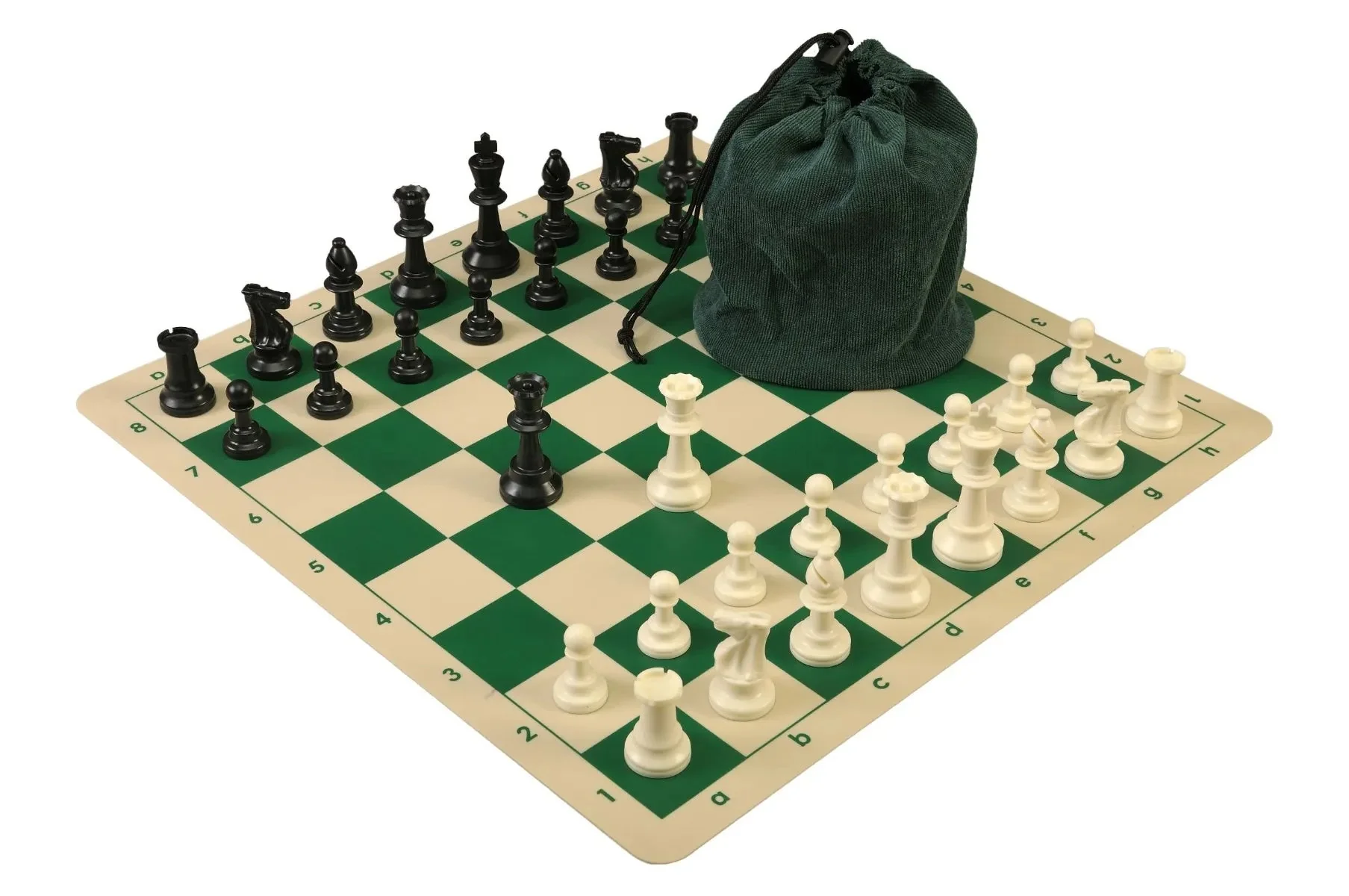 Drawstring Chess Set Combination with Silicone Chess Board and Single Weighed Pieces - Image 4