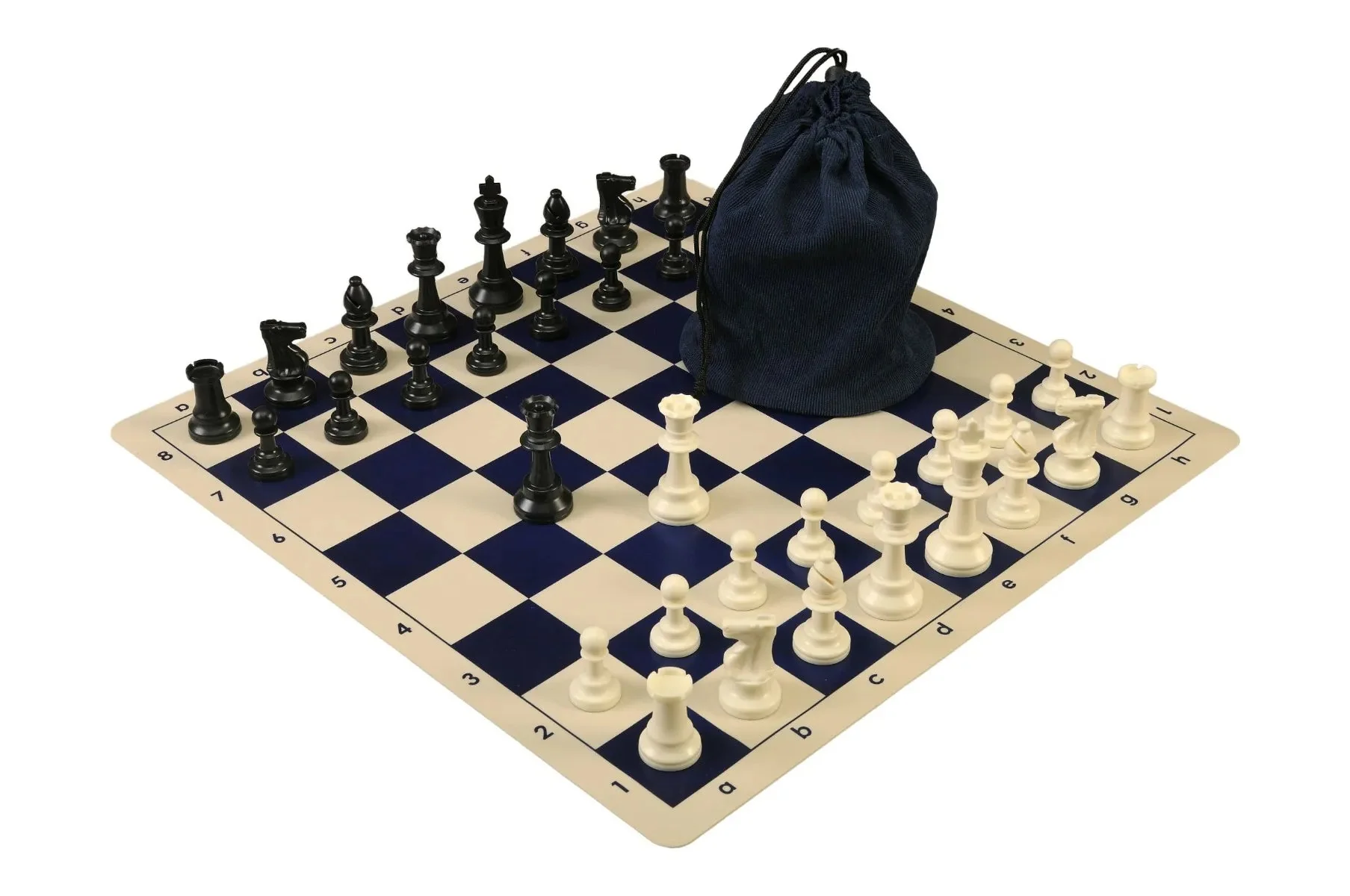 Drawstring Chess Set Combination with Silicone Chess Board and Single Weighed Pieces - Image 5
