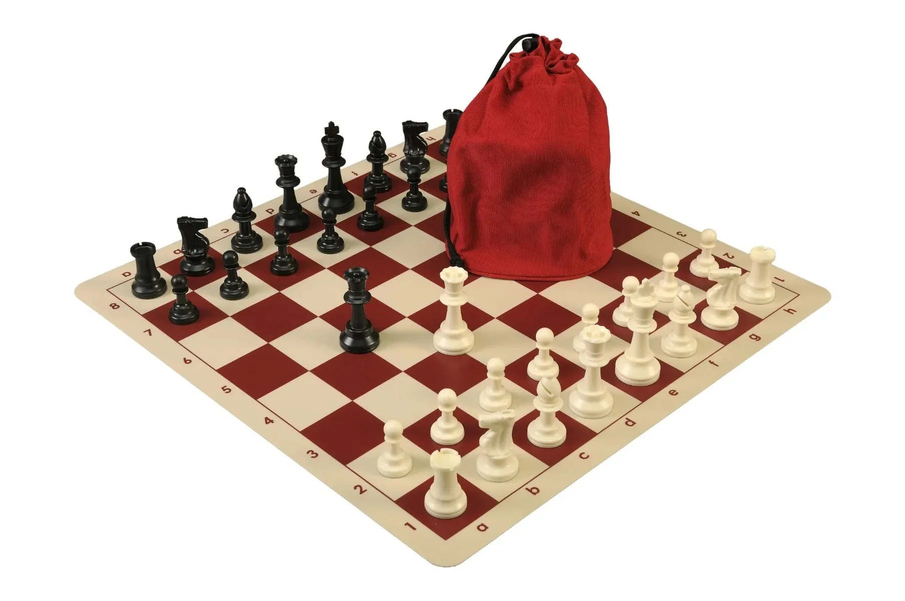 Drawstring Chess Set Combination with Silicone Chess Board and Single Weighed Pieces - Image 6