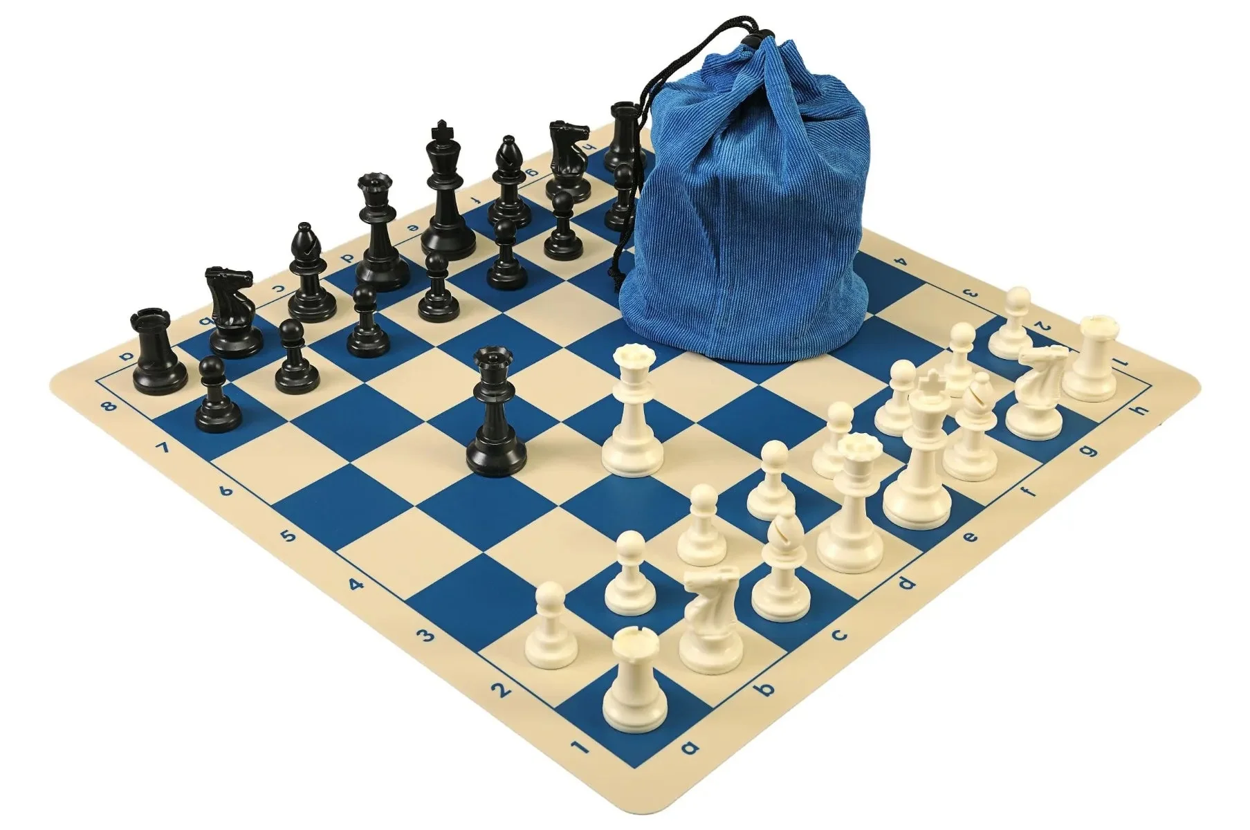 Drawstring Chess Set Combination with Silicone Chess Board and Triple Weighed Pieces - Image 3