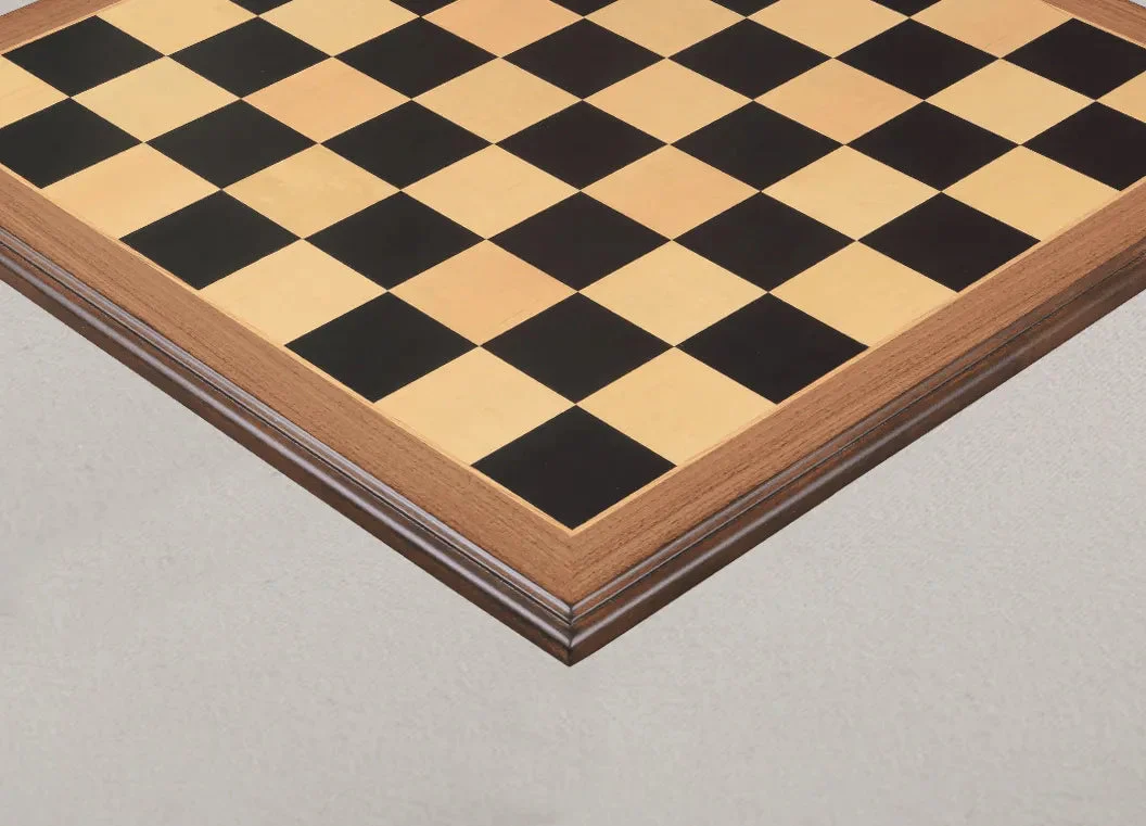 Ebony and Maple Superior Traditional Chess Board - 2.5" Squares - Image 2