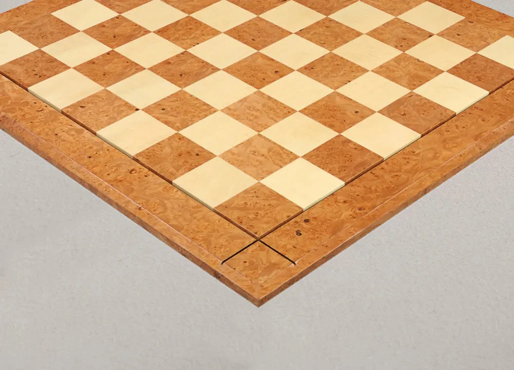 Elm Burl & Maple Reproduction of the Drueke Chess Board - 2.5" Squares - Image 2