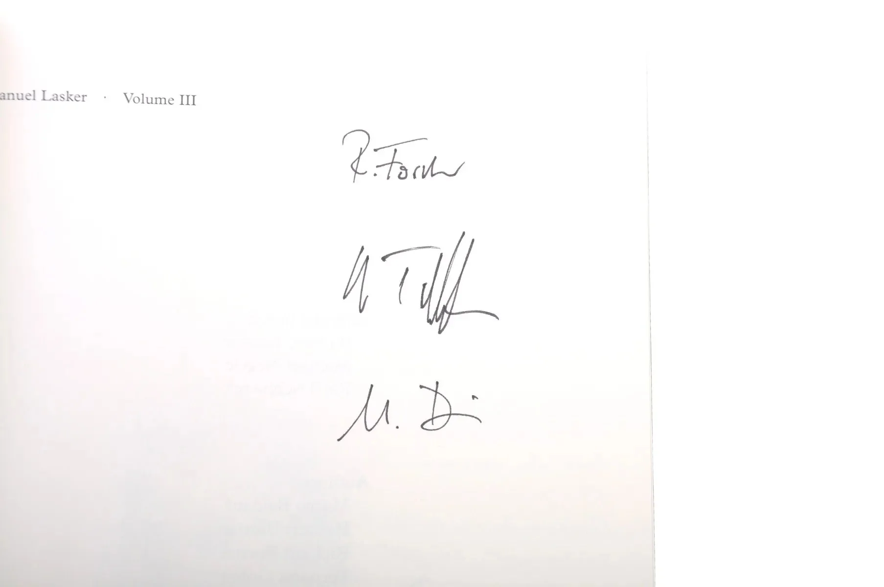 Emanuel Lasker - Volume 3 - Signed by Author - Image 4