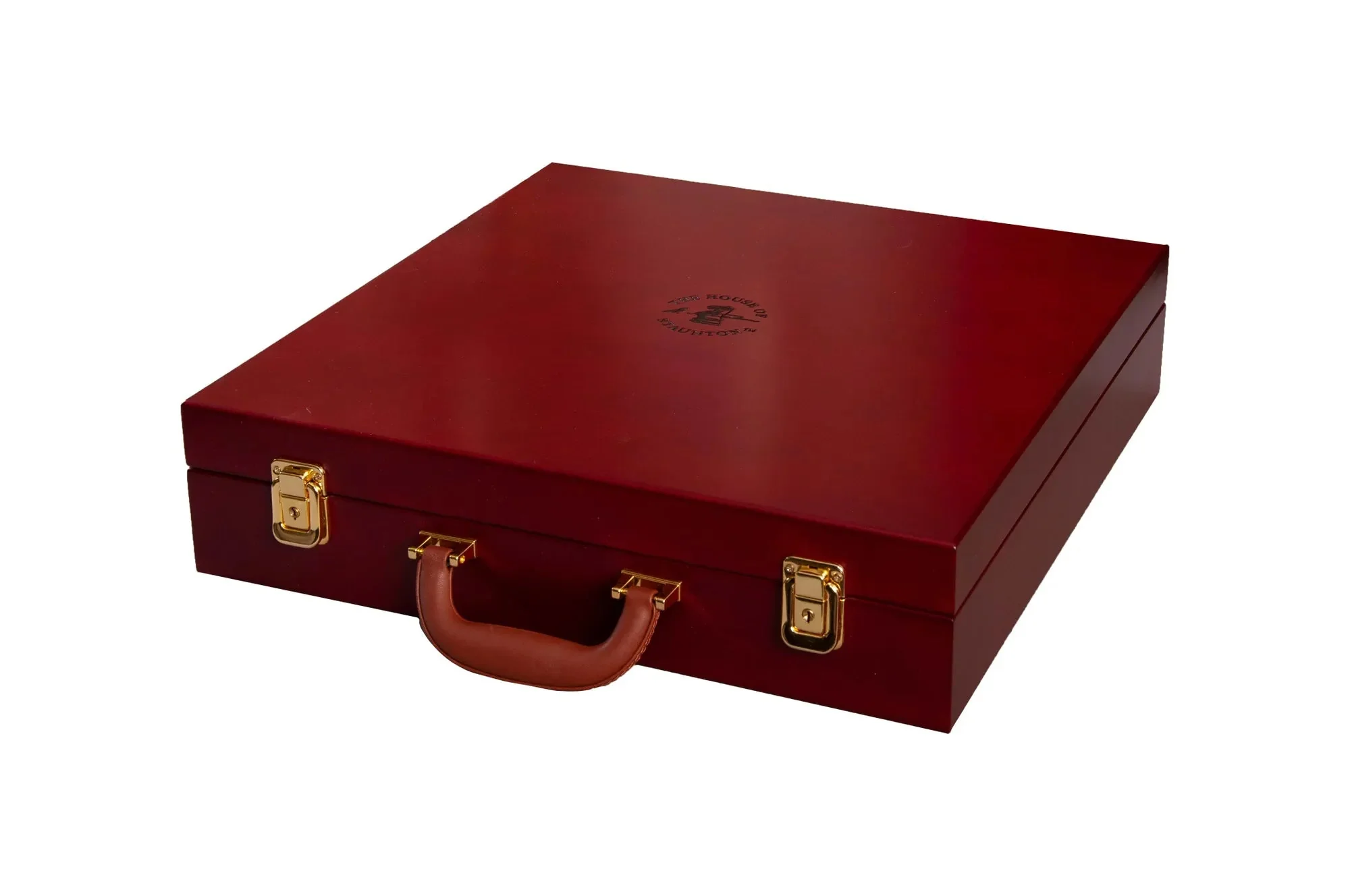 Fitted Briefcase Chess Box in Red Burl - With HOS Logo - Image 2