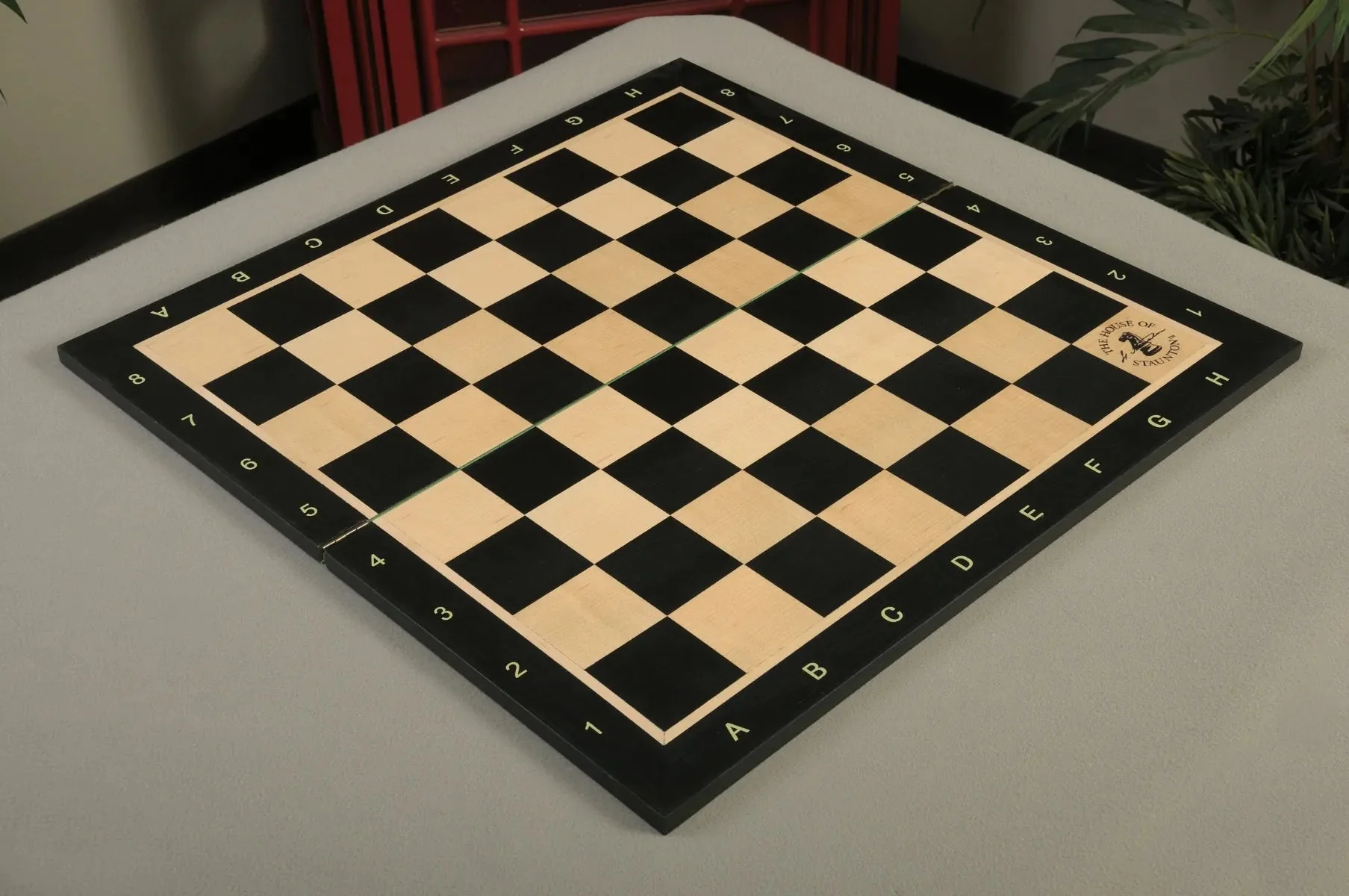 Folding Blackwood and Maple Wooden Chess Board - 2.25" With Notation & Logo