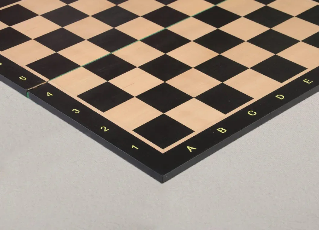 Folding Blackwood and Maple Wooden Chess Board - 2.25" With Notation & Logo - Image 2