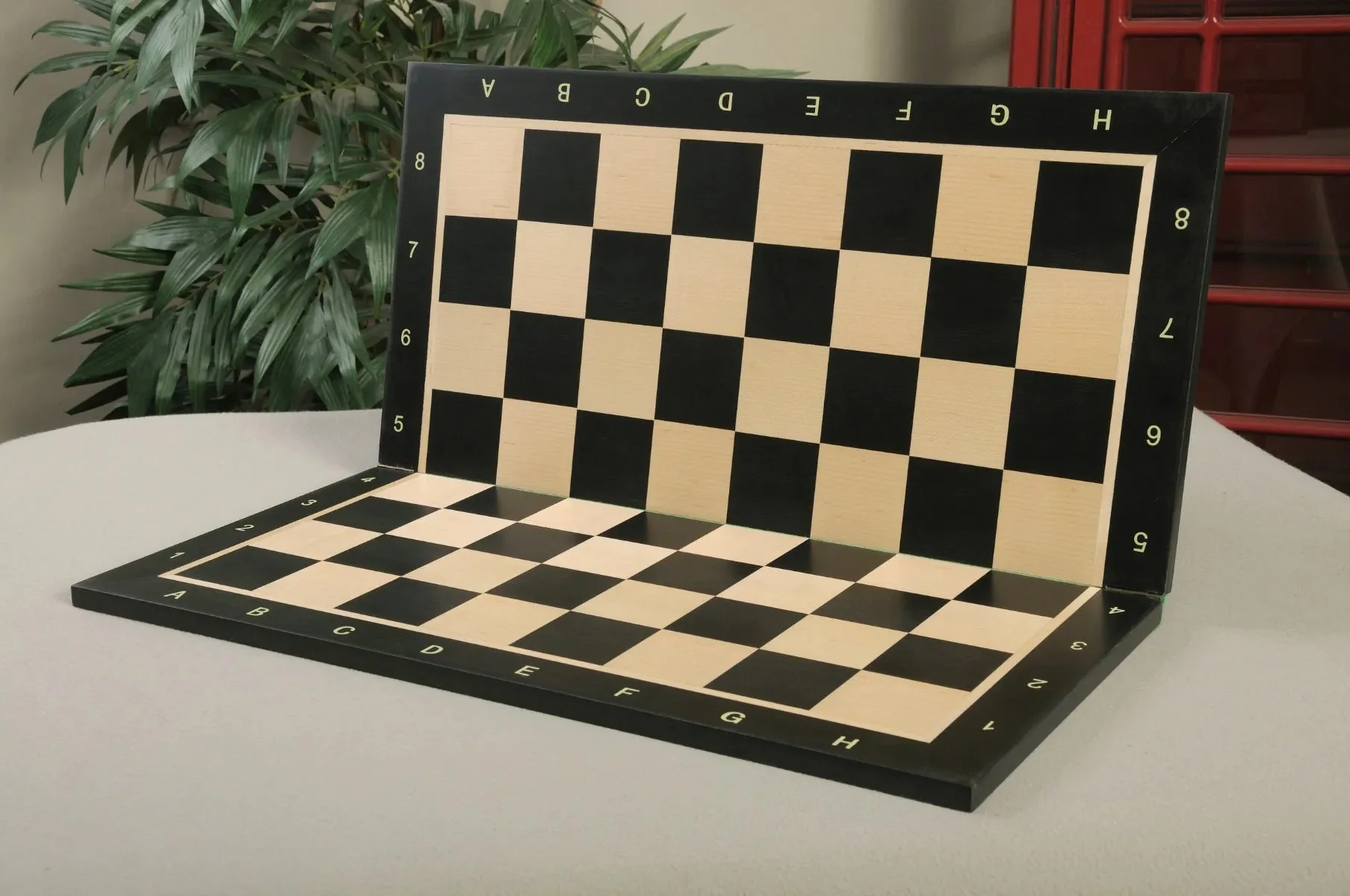 Folding Blackwood and Maple Wooden Chess Board - 2.25" With Notation - Image 2