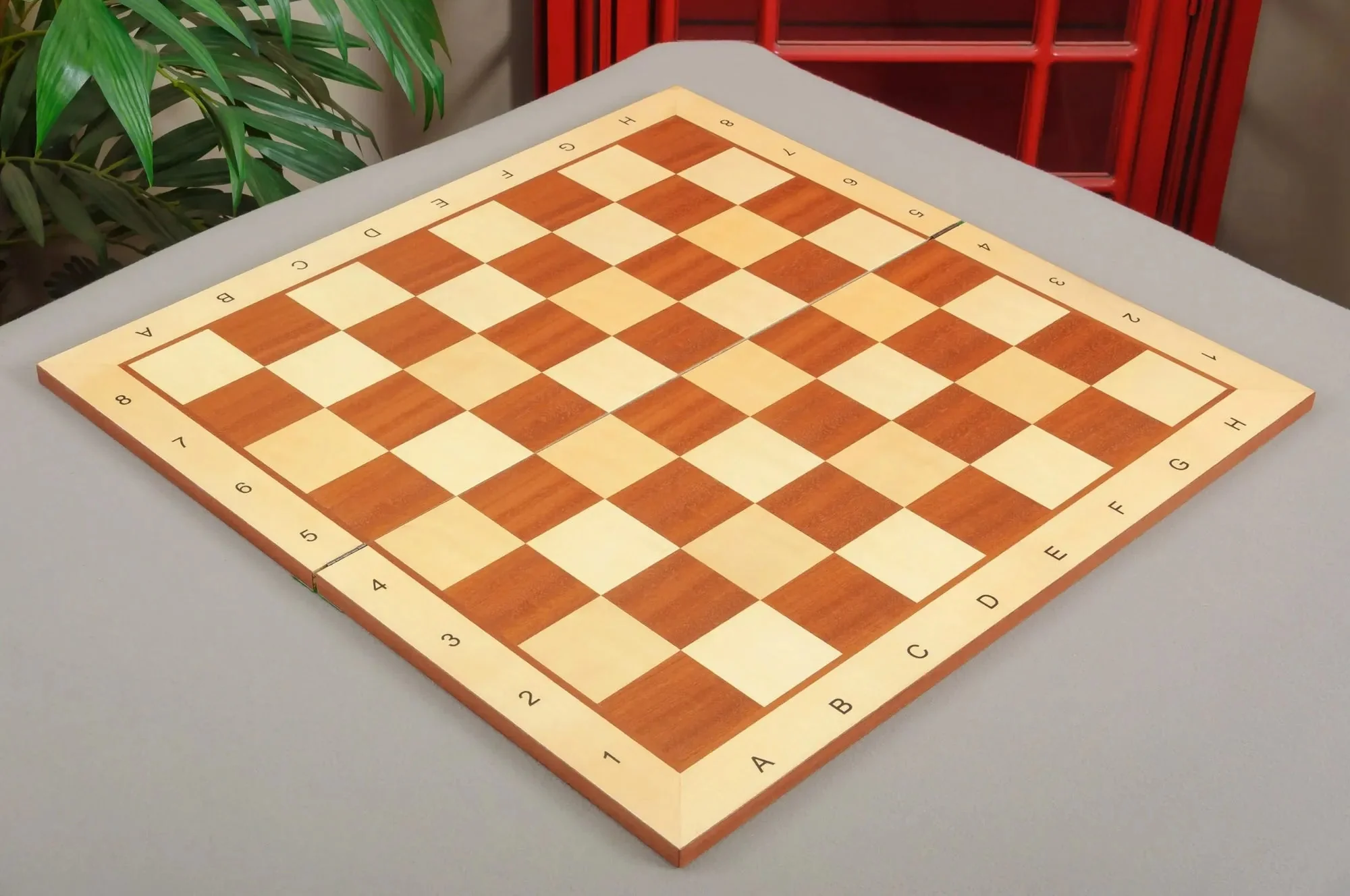 Folding Maple & Mahogany Wooden Chess Board - 2.25" With Notation