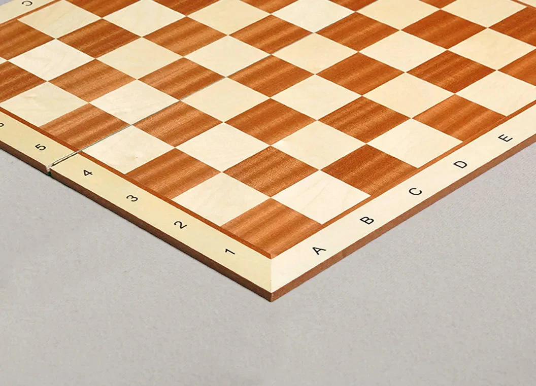 Folding Maple & Mahogany Wooden Chess Board - 2.25" With Notation & Logo - Image 2