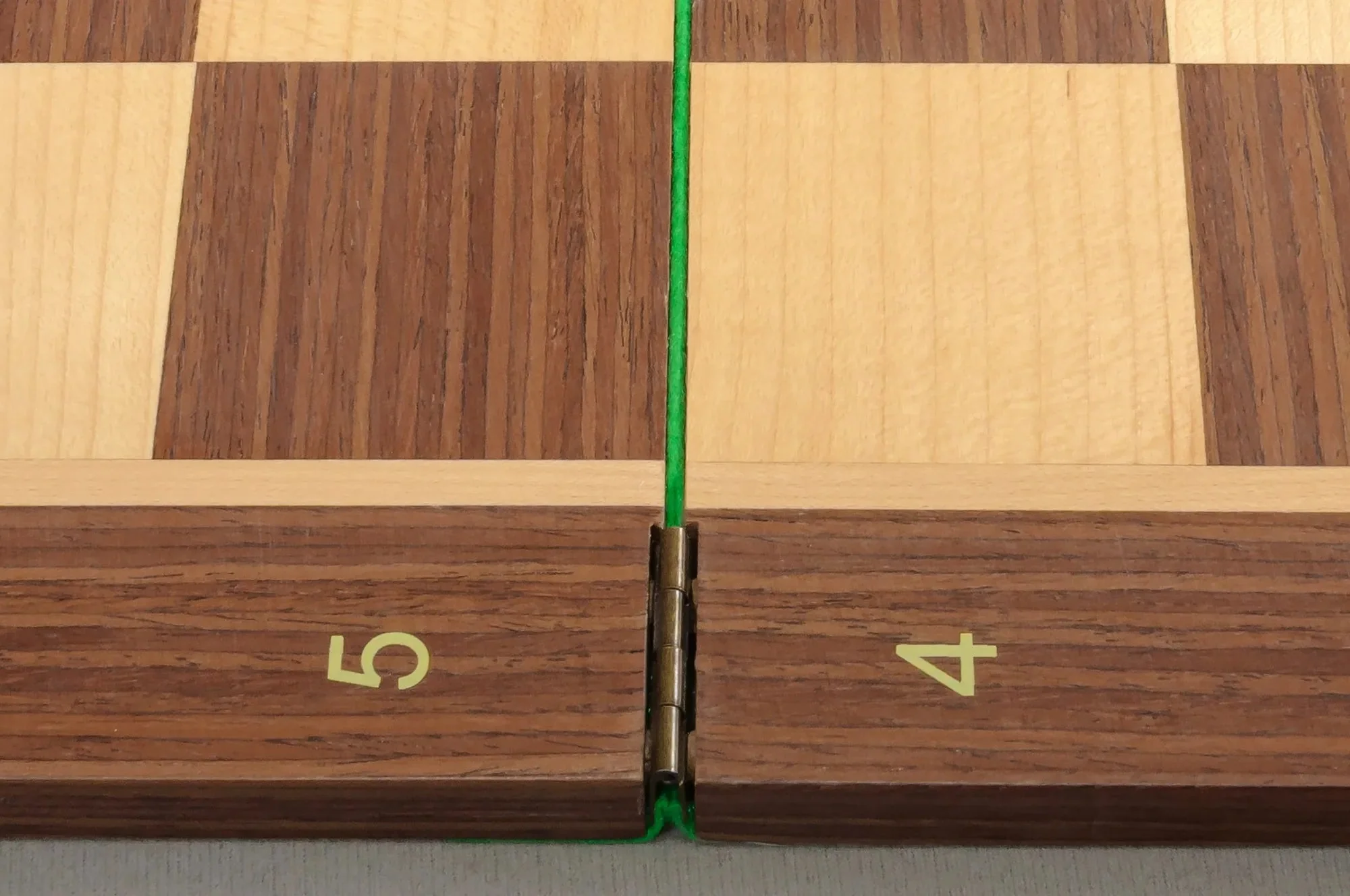 Folding Striped Ebony and Maple Wooden Tournament Chess Board - Image 3