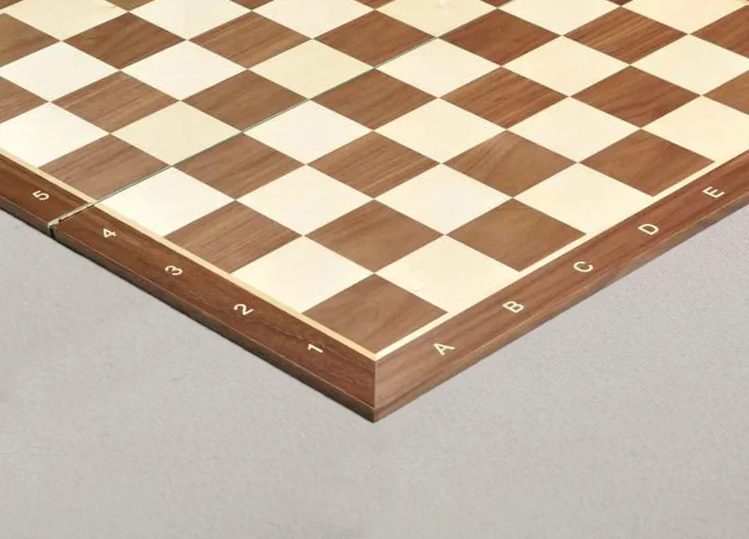 Folding Walnut & Maple Wooden Chess Board - 2.25" With Notation & Logo - Image 2
