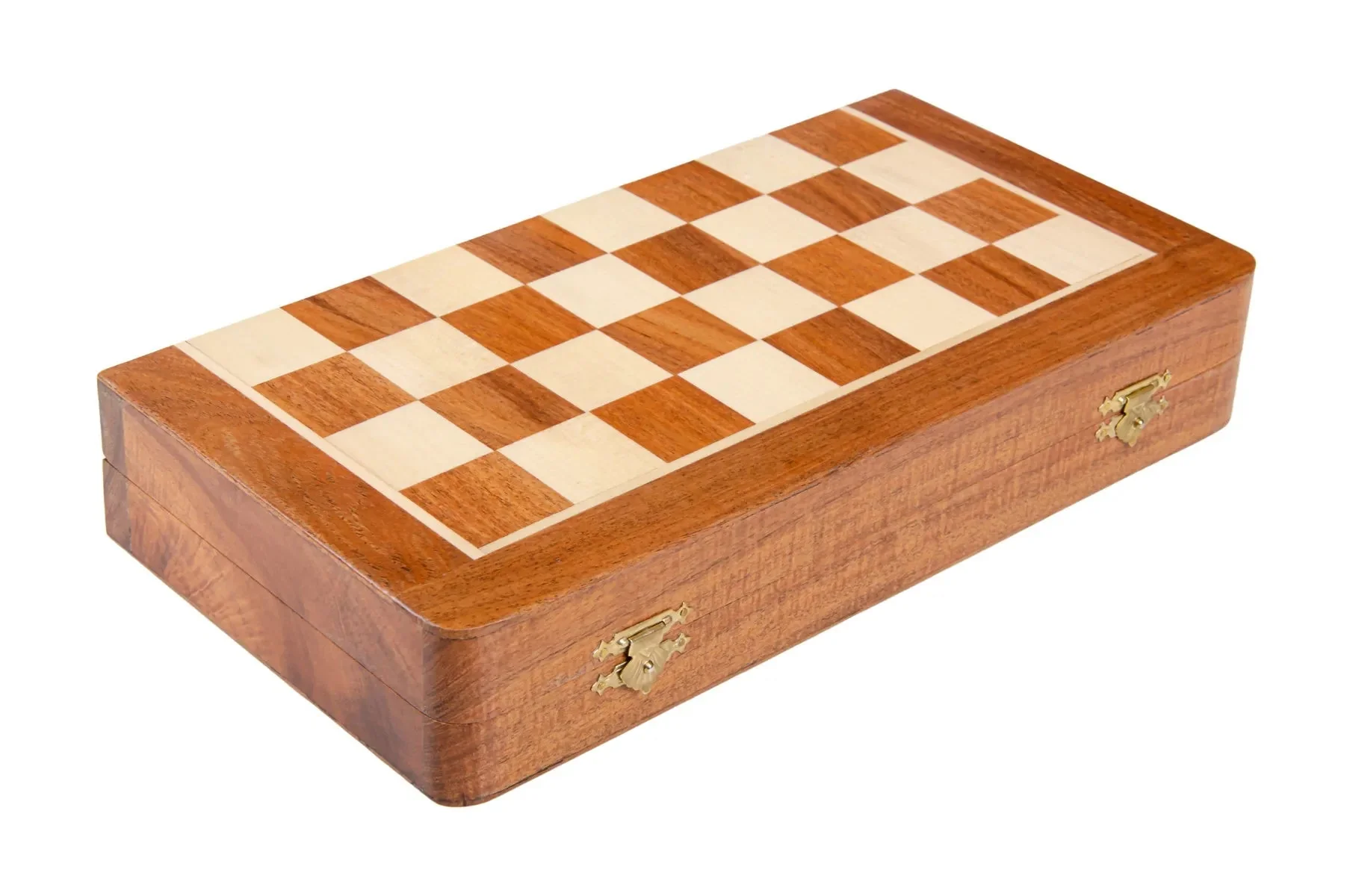 FOLDING WOODEN MAGNETIC Travel Chess Set - 12" - Image 2