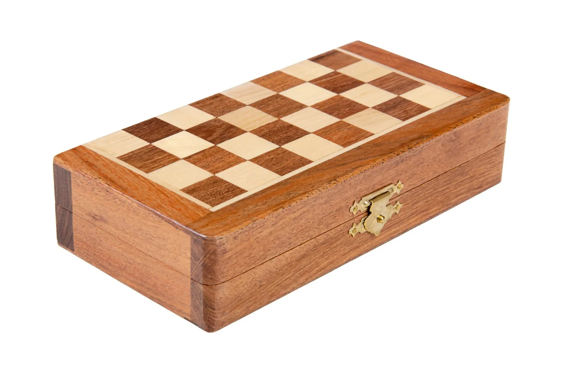 FOLDING WOODEN MAGNETIC Travel Chess Set - 7" - Image 2
