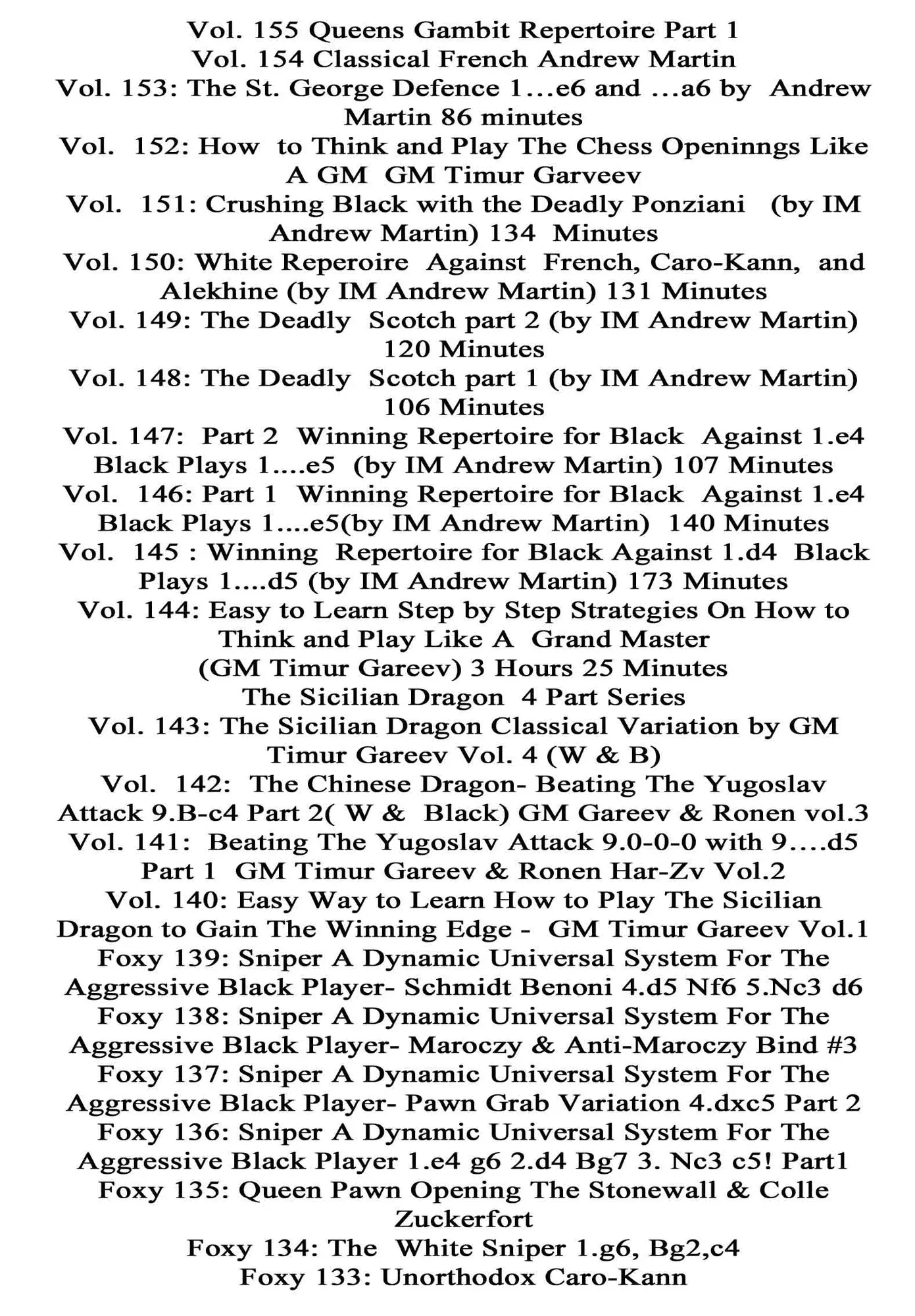 The Complete Foxy Openings on DVD - VOLUMES 1-187 PLUS KASPAROV AND KARPOV! - 9 DVDs - Image 12