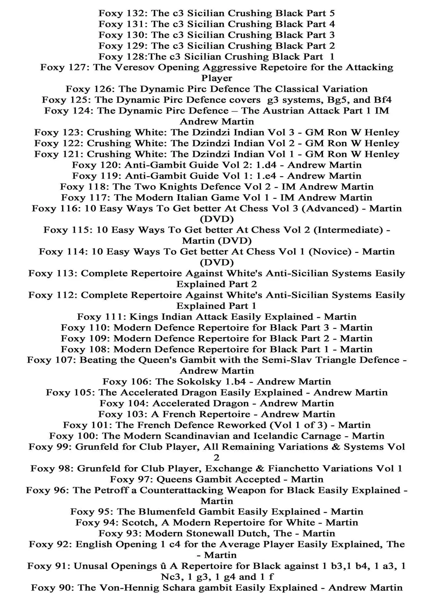 The Complete Foxy Openings on DVD - VOLUMES 1-187 PLUS KASPAROV AND KARPOV! - 9 DVDs - Image 8