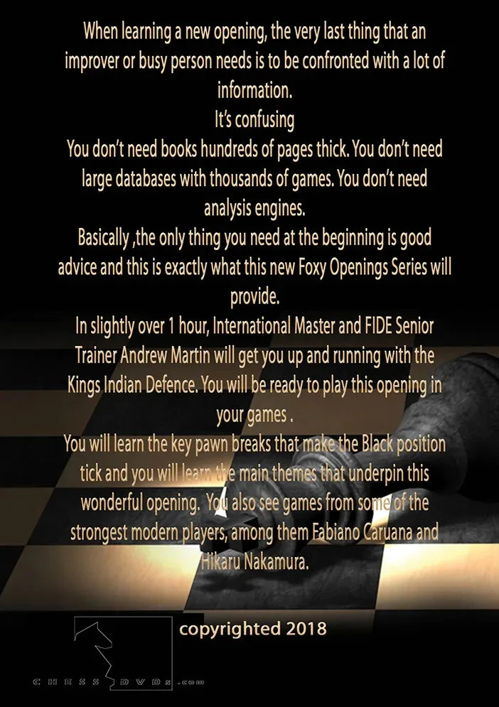 Foxy Openings - Volume 187 - Learn the King's Indian in an Hour for The Tournament Player - Image 2