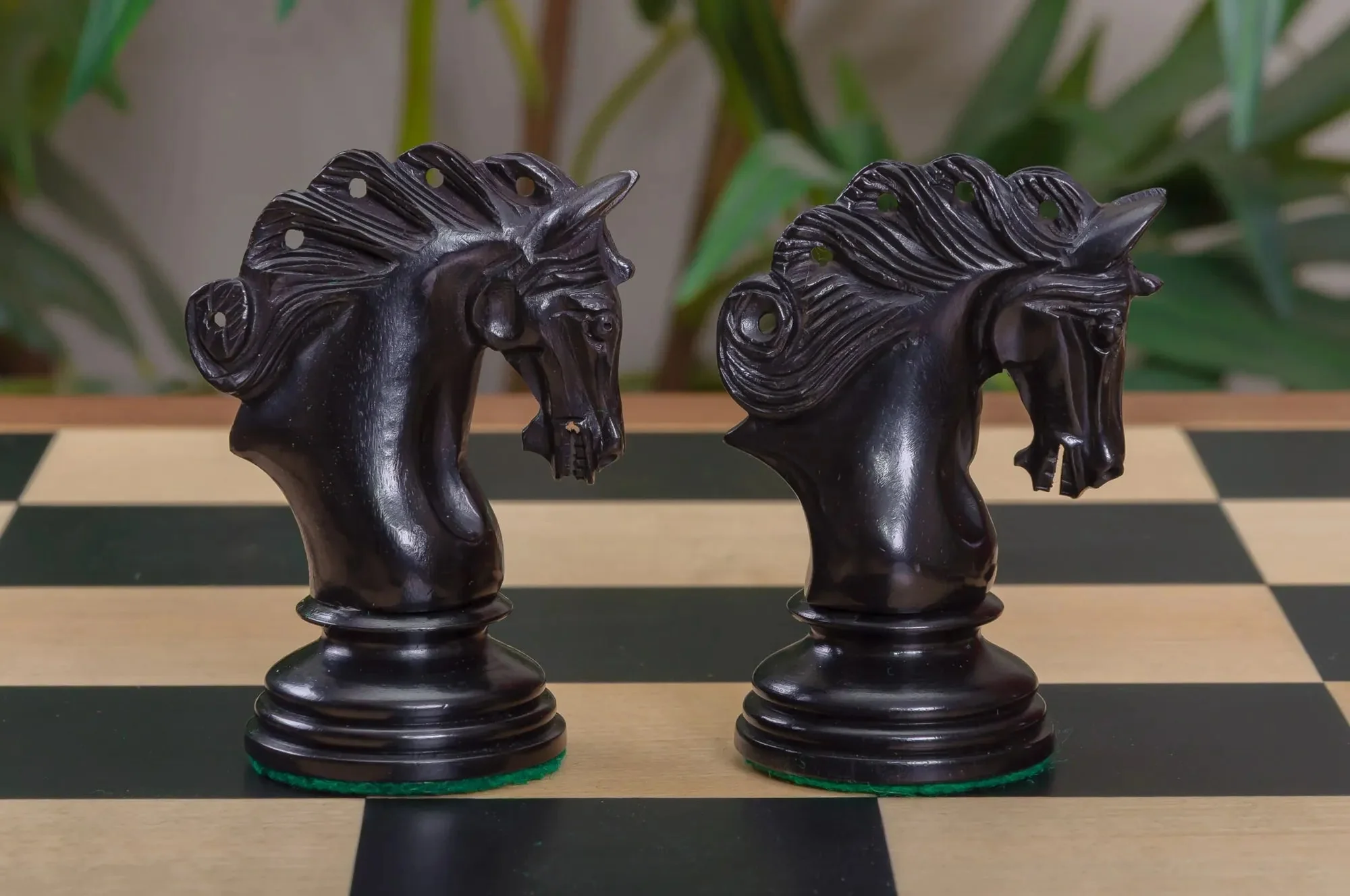 IMPERFECT - 4.4" Westminster - GENUINE EBONY / BOXWOOD - Wood Chess Pieces - Image 4