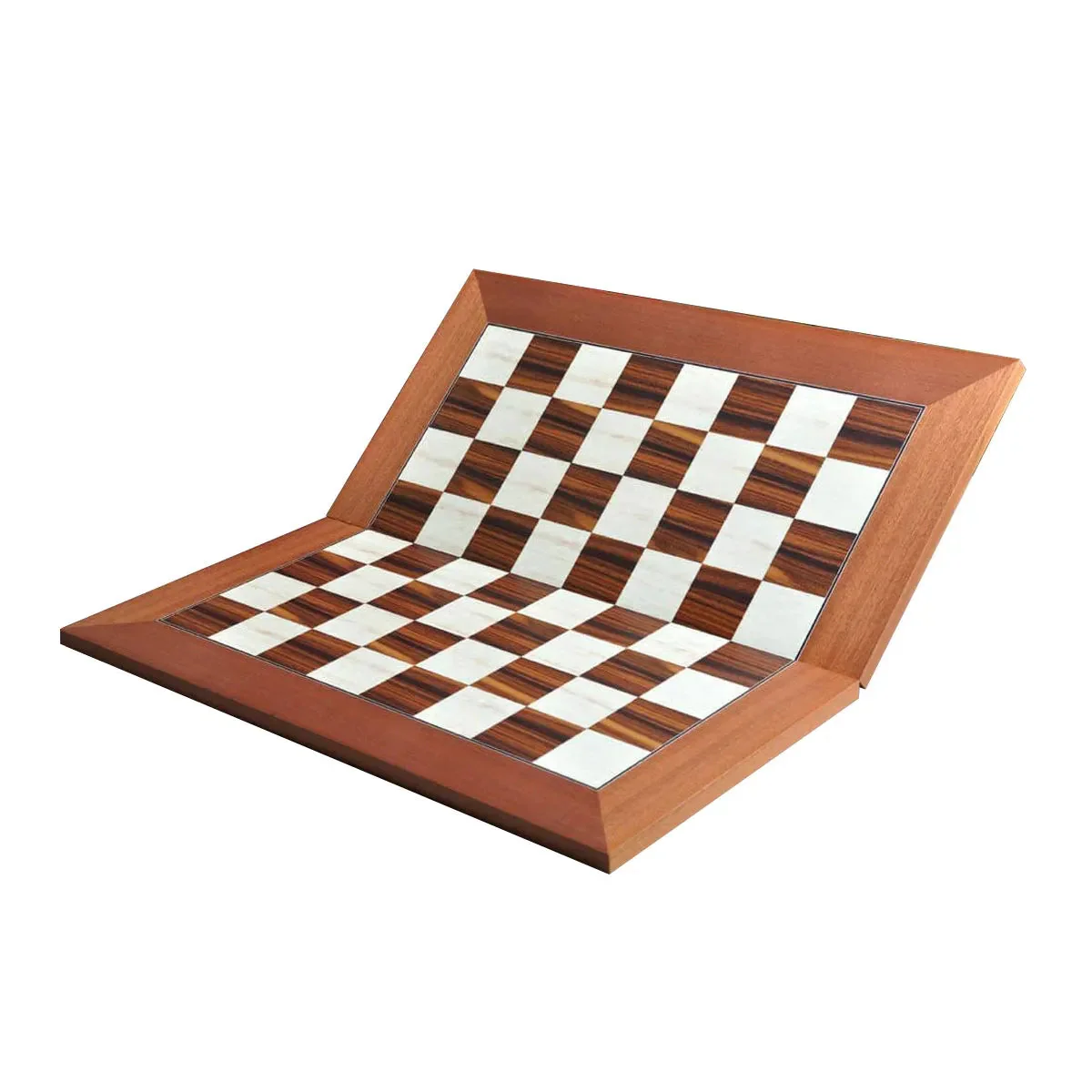 Folding Standard Traditional Chess Board 2.25" Squares - Bird's Eye Maple & Indian Rosewood - Image 2