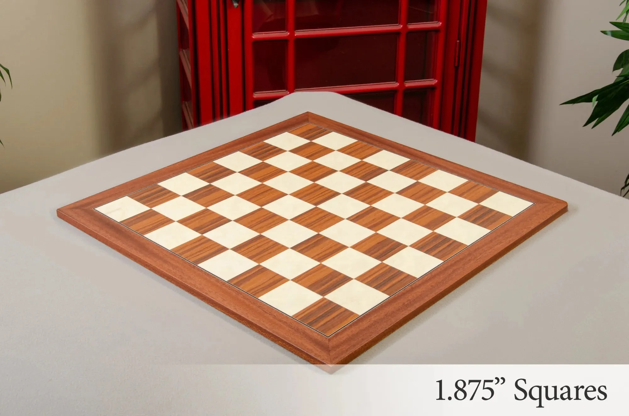 Indian Rosewood and Bird's Eye Maple Standard Traditional Chess Board - Image 3