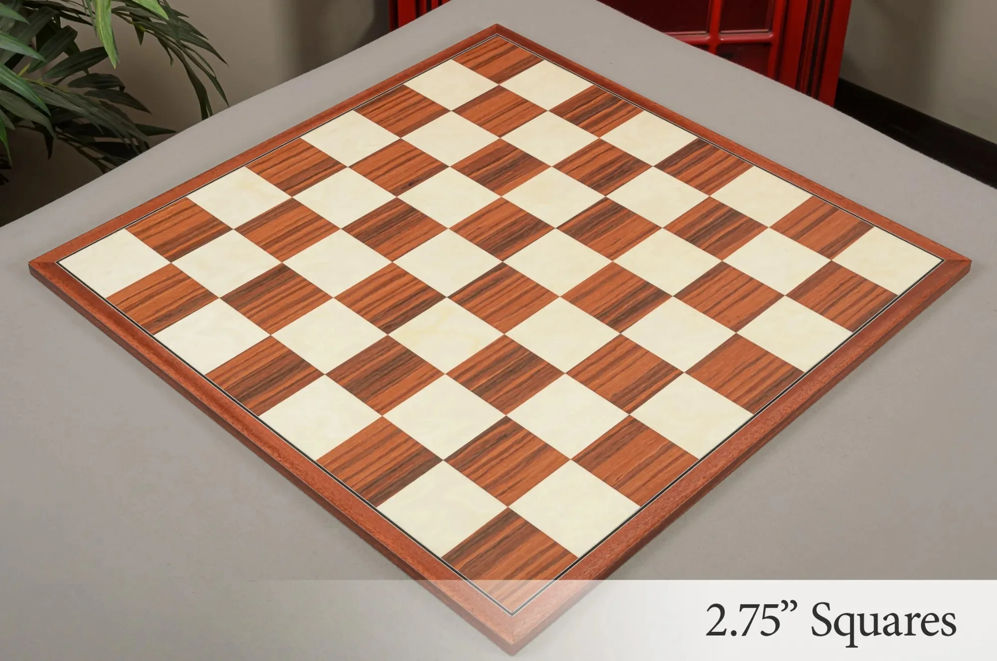 Indian Rosewood and Bird's Eye Maple Standard Traditional Chess Board - Image 6