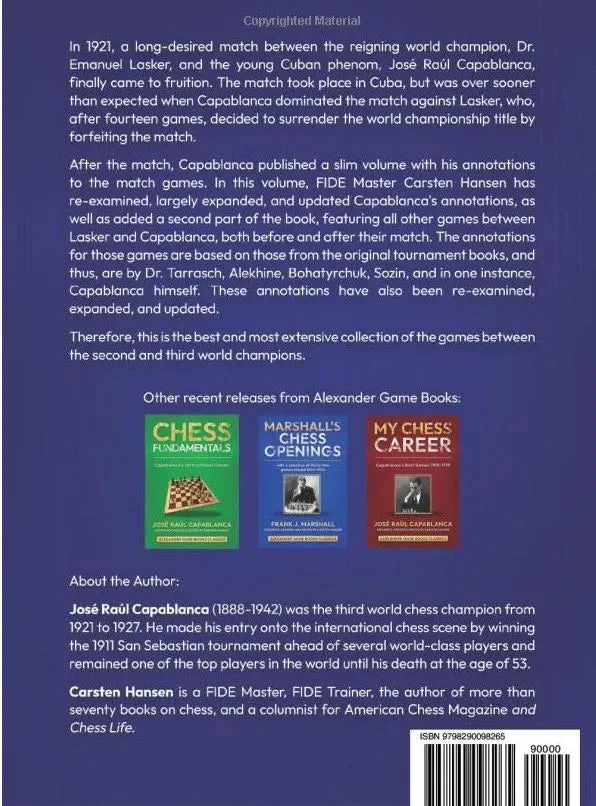 Lasker-Capablanca - World Chess Championship Match 1921 - Expanded and Updated Edition - Image 2