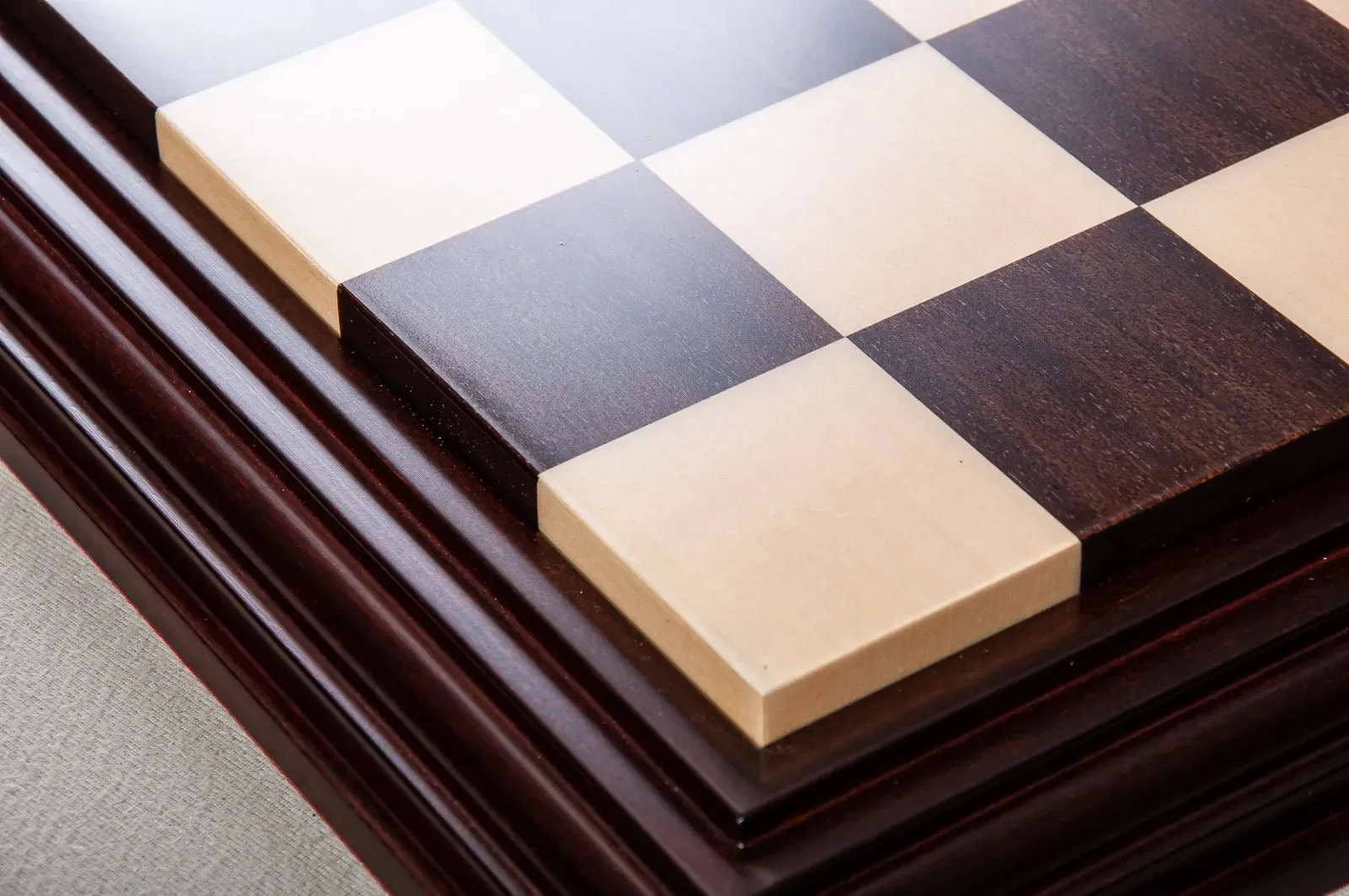 Luxe Contemporary Wood Chess Board - Indian Rosewood / Maple - 2.375" Squares - Image 2