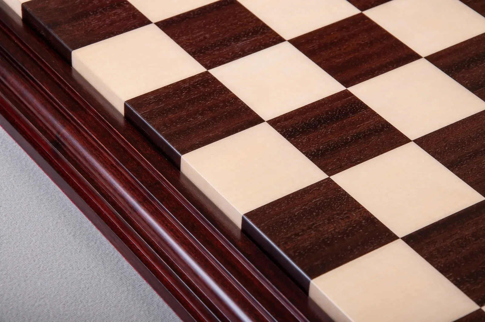 Luxe Contemporary Wood Chess Board - Indian Rosewood / Maple - 2.375" Squares - Image 3