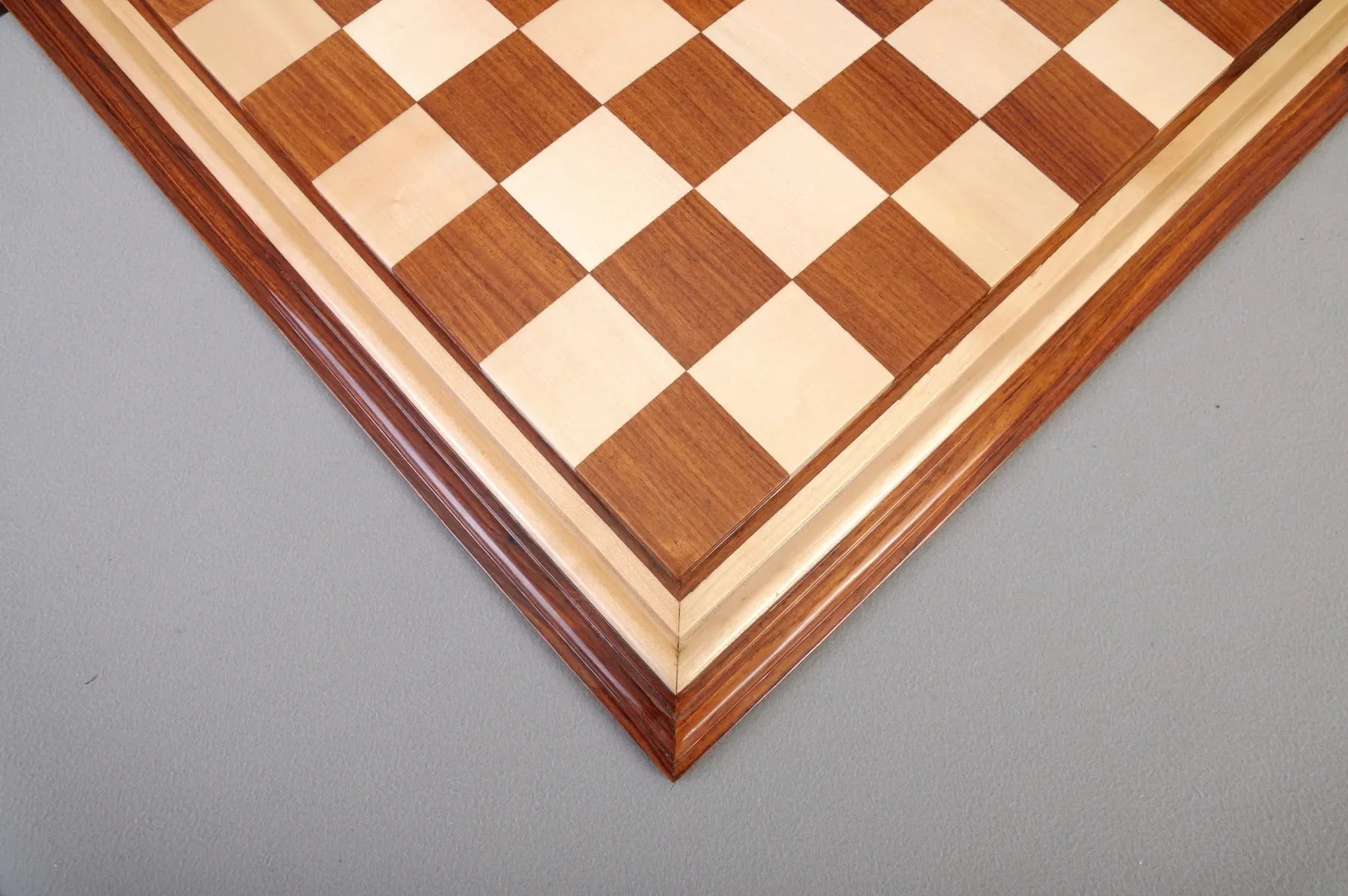 Luxe Wood Chess Board - Golden Rosewood / Maple - 2.25" Squares - Image 2