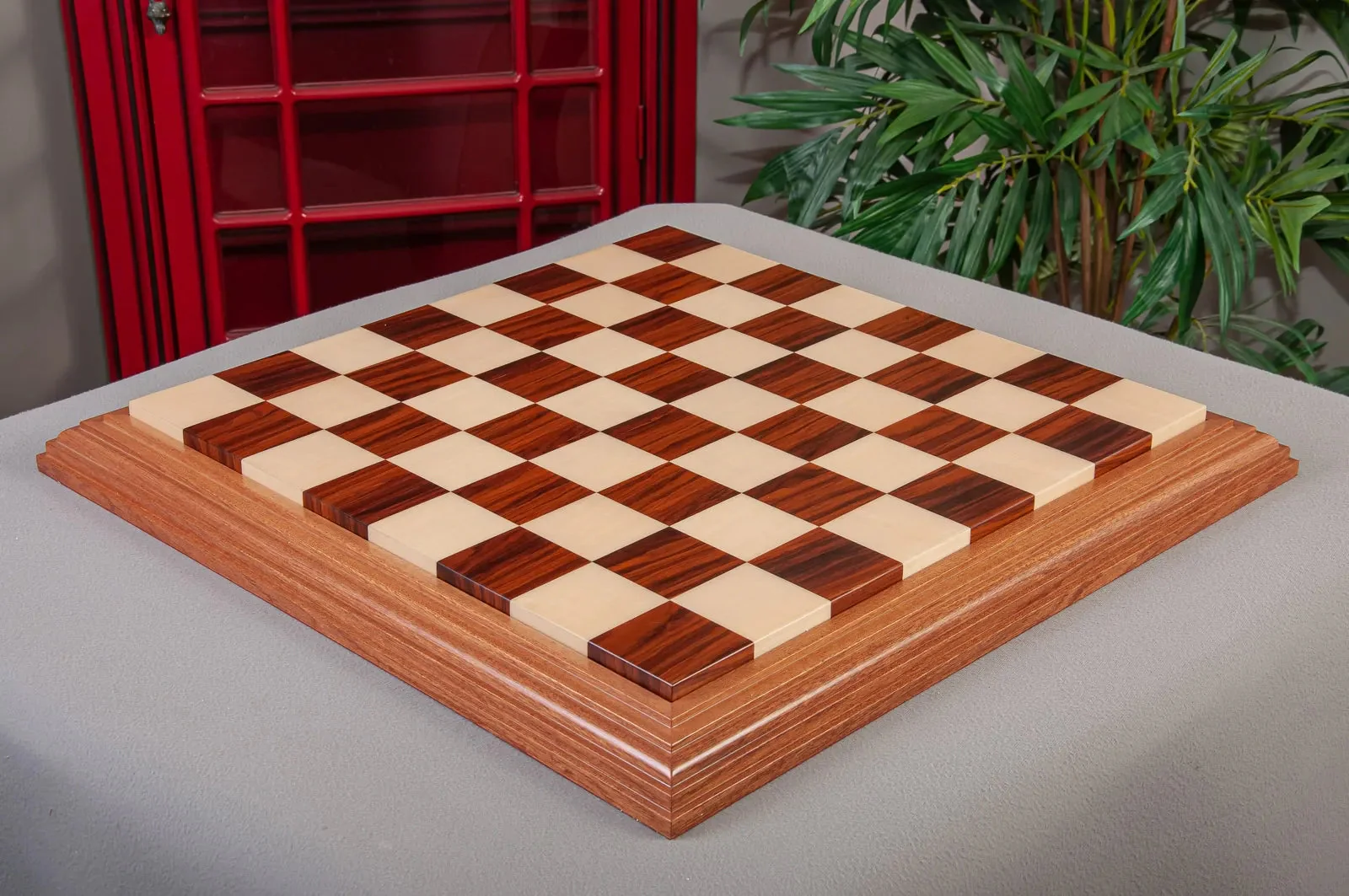 Luxe Contemporary Wood Chess Board - Bolivian Rosewood / Maple  - 2.5" Squares