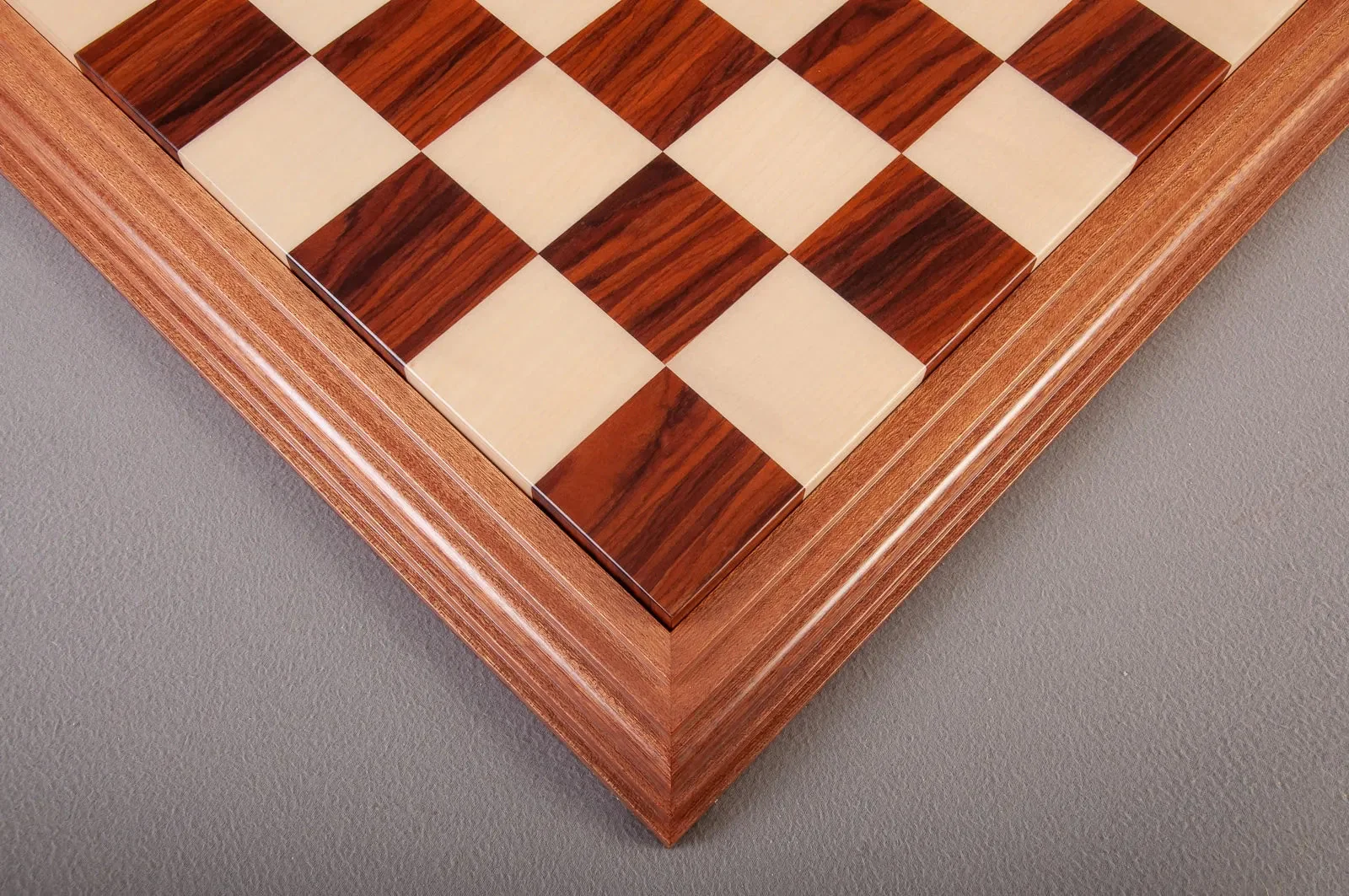 Luxe Contemporary Wood Chess Board - Bolivian Rosewood / Maple  - 2.5" Squares - Image 4