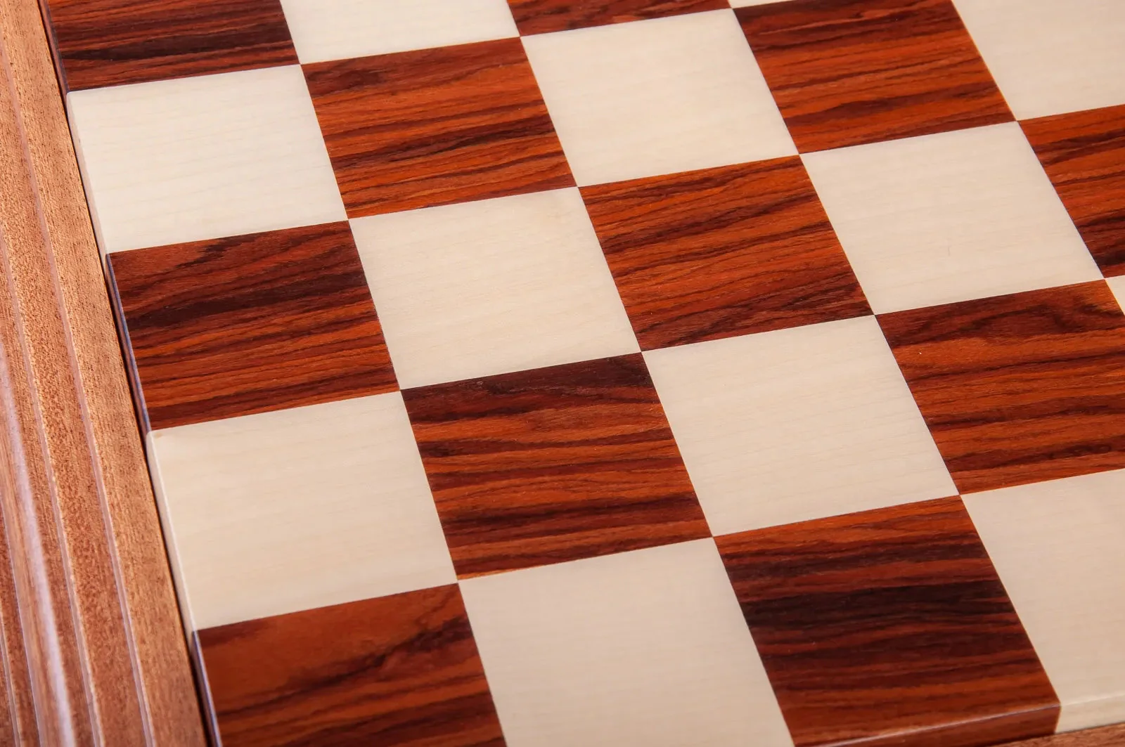 Luxe Contemporary Wood Chess Board - Bolivian Rosewood / Maple  - 2.5" Squares - Image 5