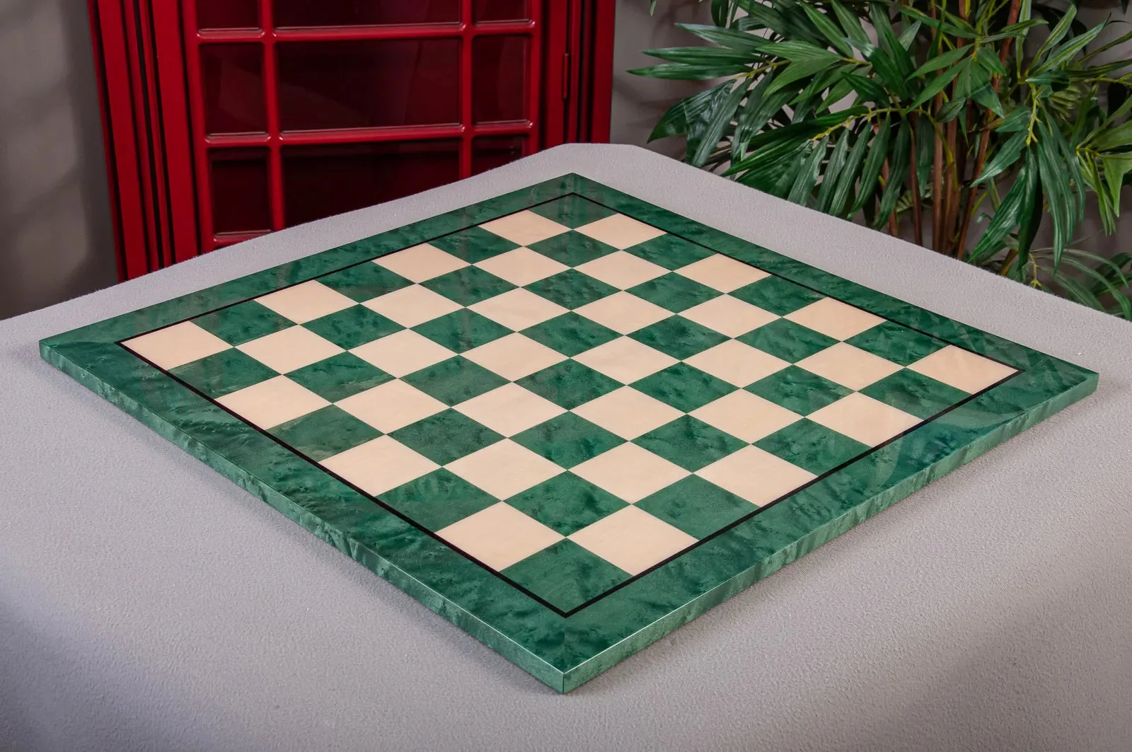 Prototype Wood Chess Board - Green Erable / Maple - 2.5" Squares - GLOSS