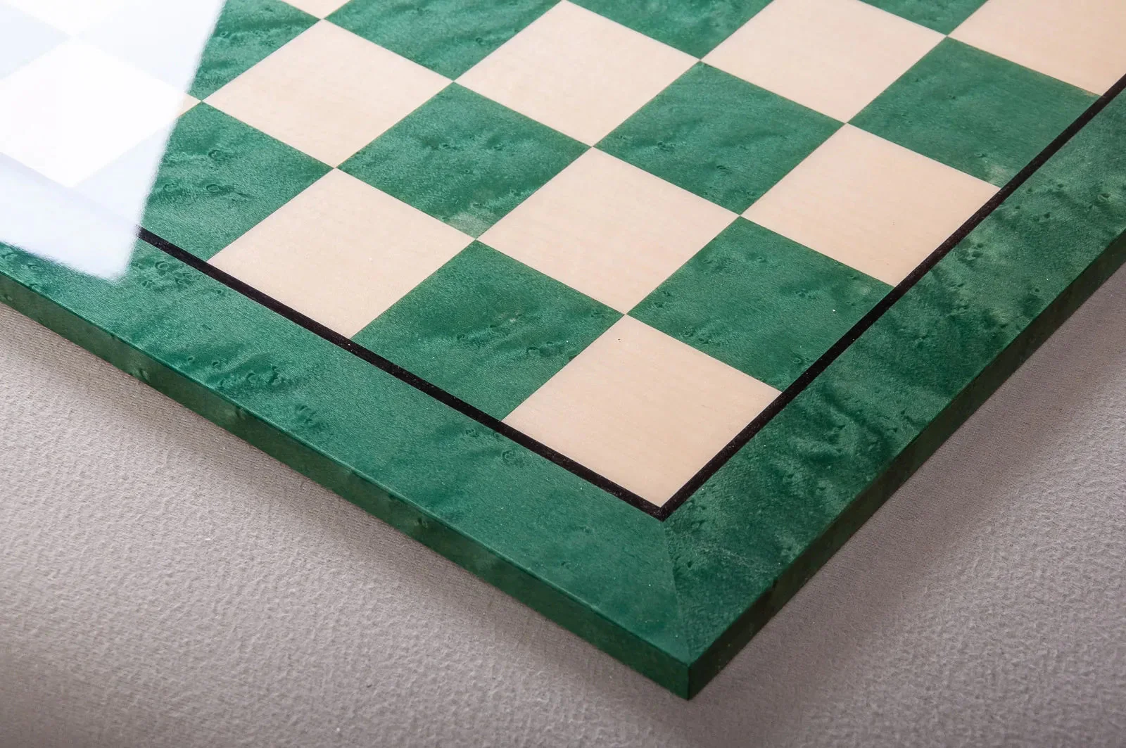 Prototype Wood Chess Board - Green Erable / Maple - 2.5" Squares - GLOSS - Image 3