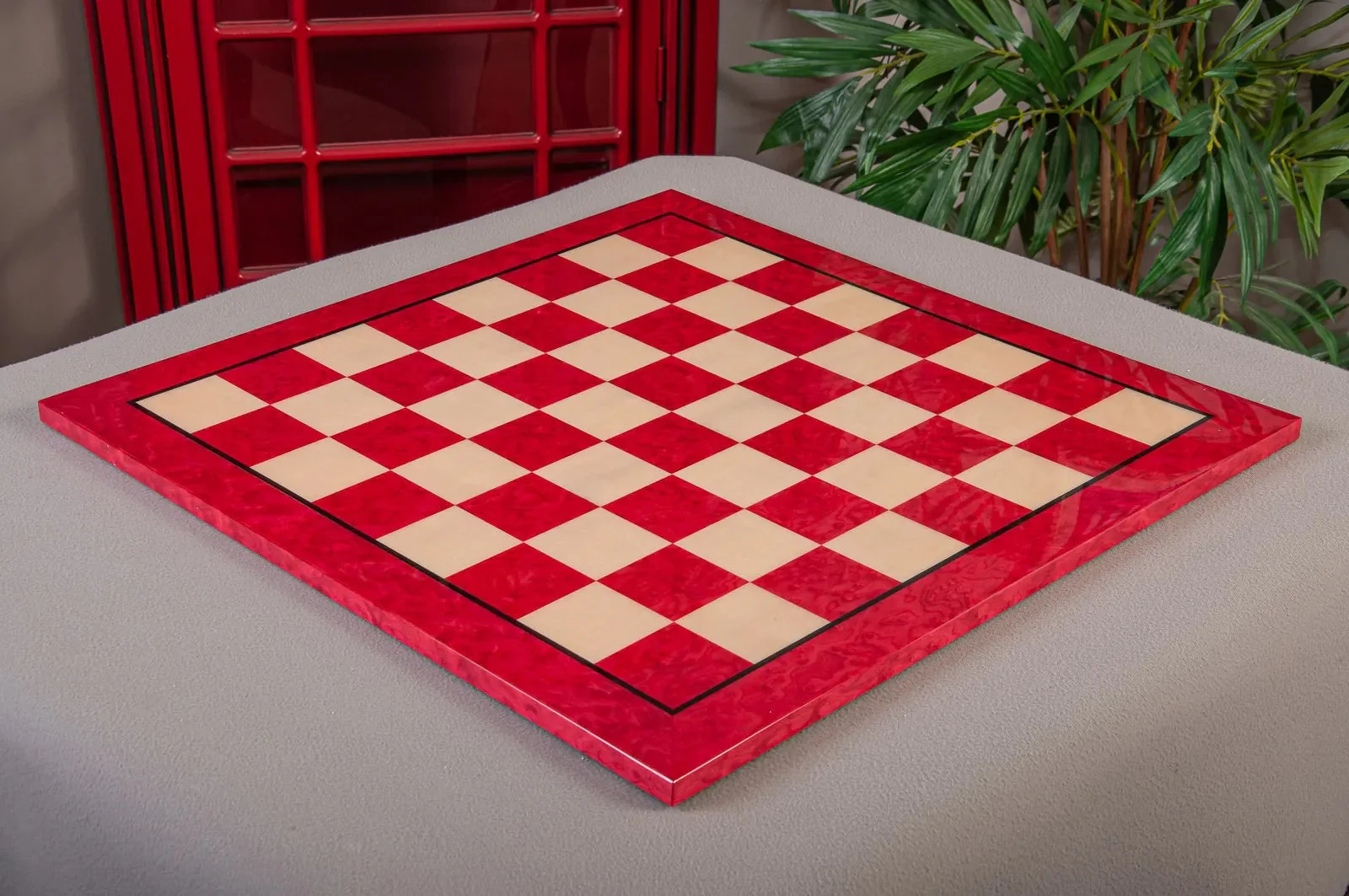 Prototype Wood Chess Board - Red Erable / Maple - 2.5" Squares - GLOSS