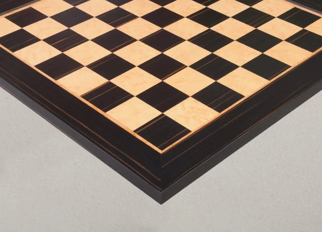 Macassar Ebony & Bird's Eye Maple Signature Traditional Chess Board - 2.5" - Image 2