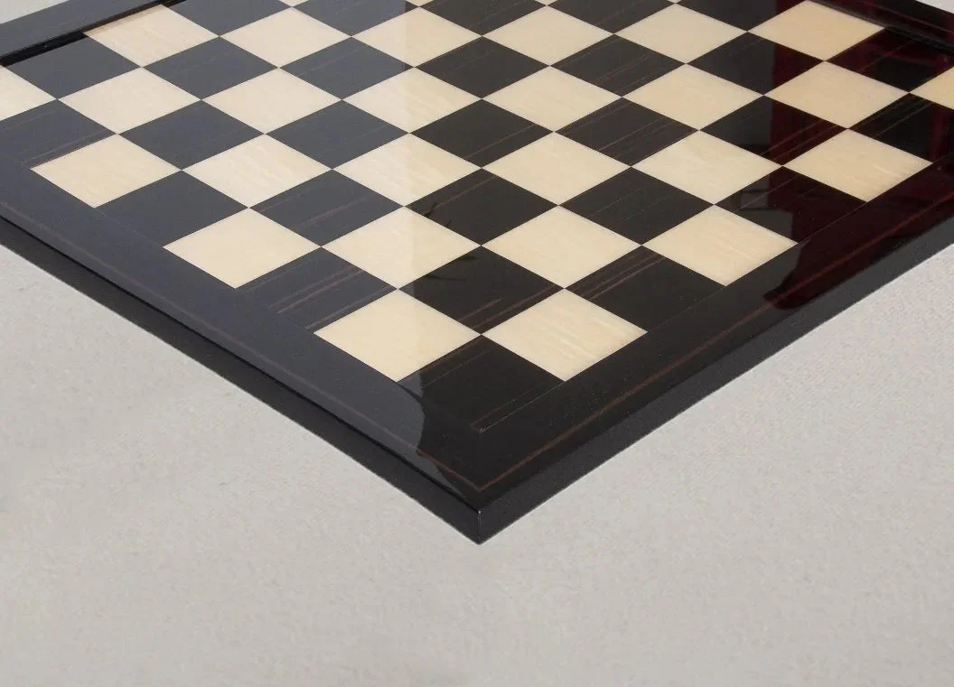 Macassar Ebony & Maple Signature Traditional Chess Board - 2.5" - Gloss Finish - Image 3