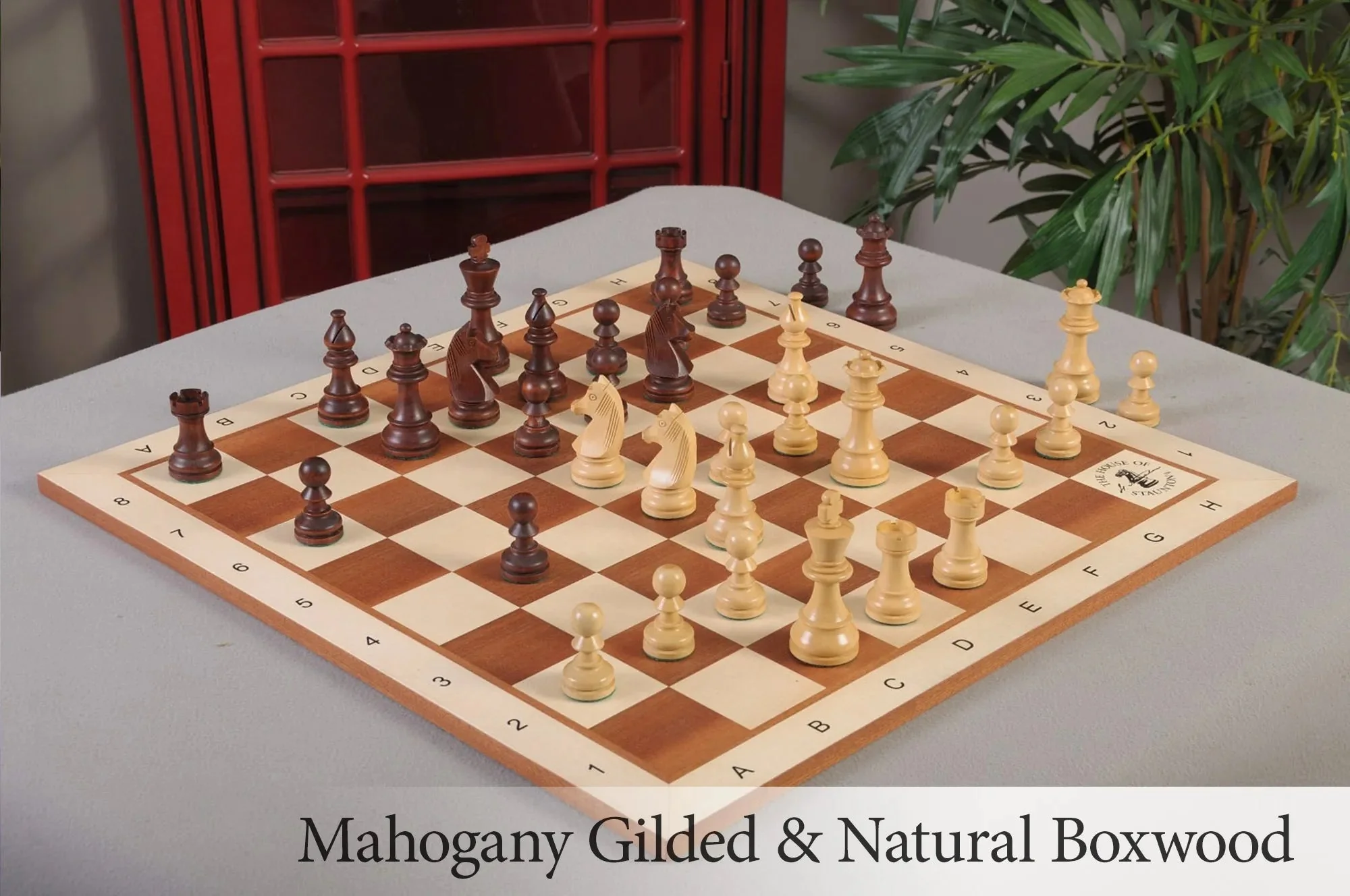 Mahogany Gilded and Natural Boxwood
