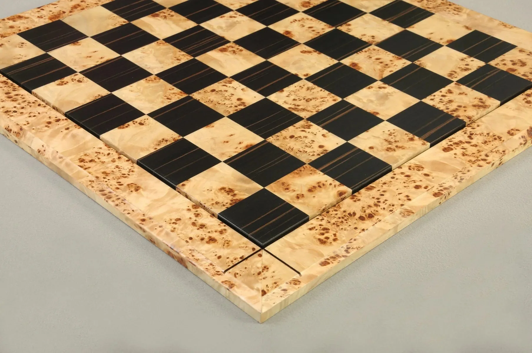 MAPLE BURL & Ebony Reproduction of the Drueke Chess Board - 2.5" SQUARES - Image 3